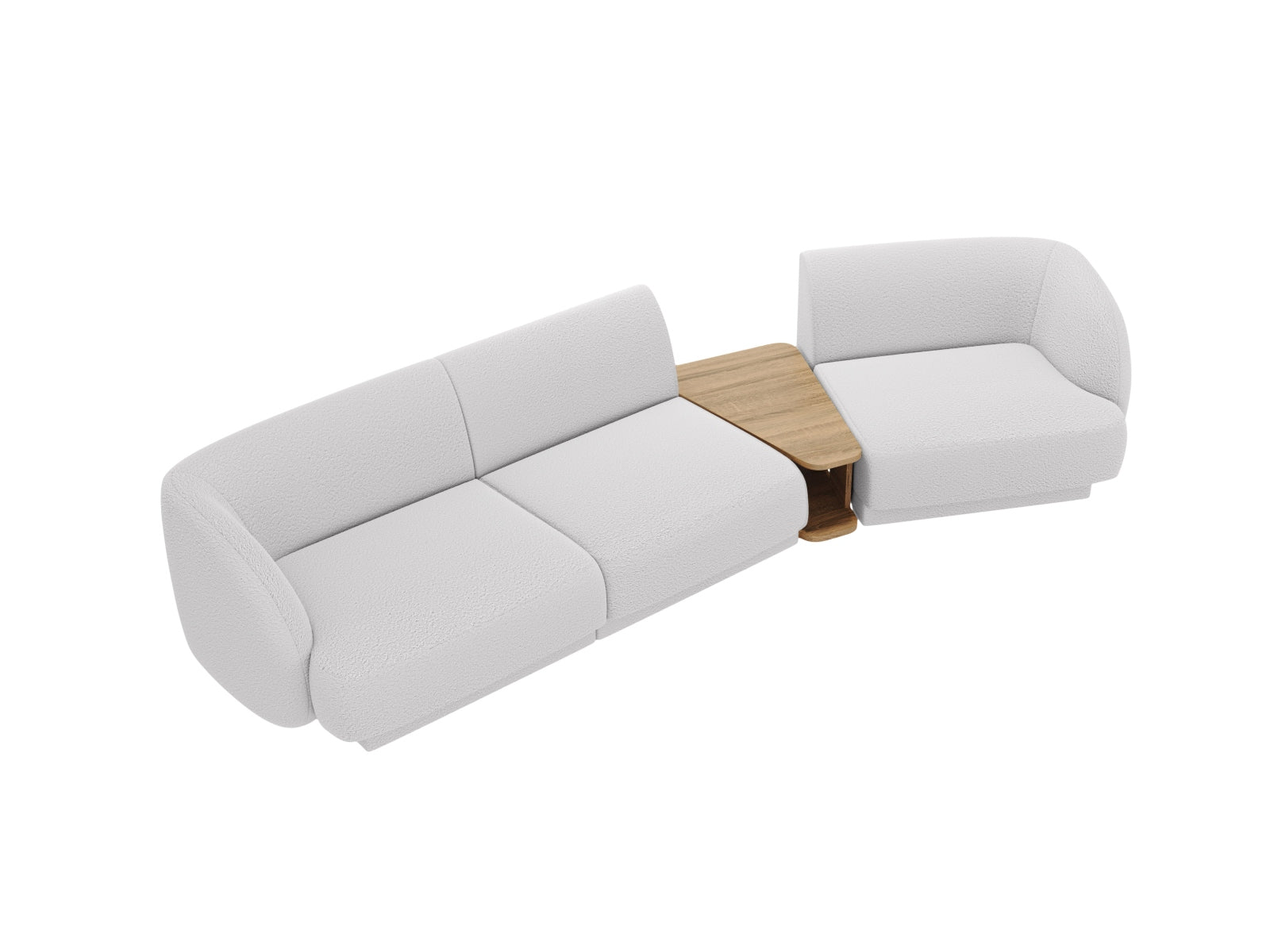 Miley Modulares Sofa rechts 3 Sitzer in Light Grey präsentiert im Onlineshop von KAQTU Design AG. L-Sofa rechts ist von Micadoni
