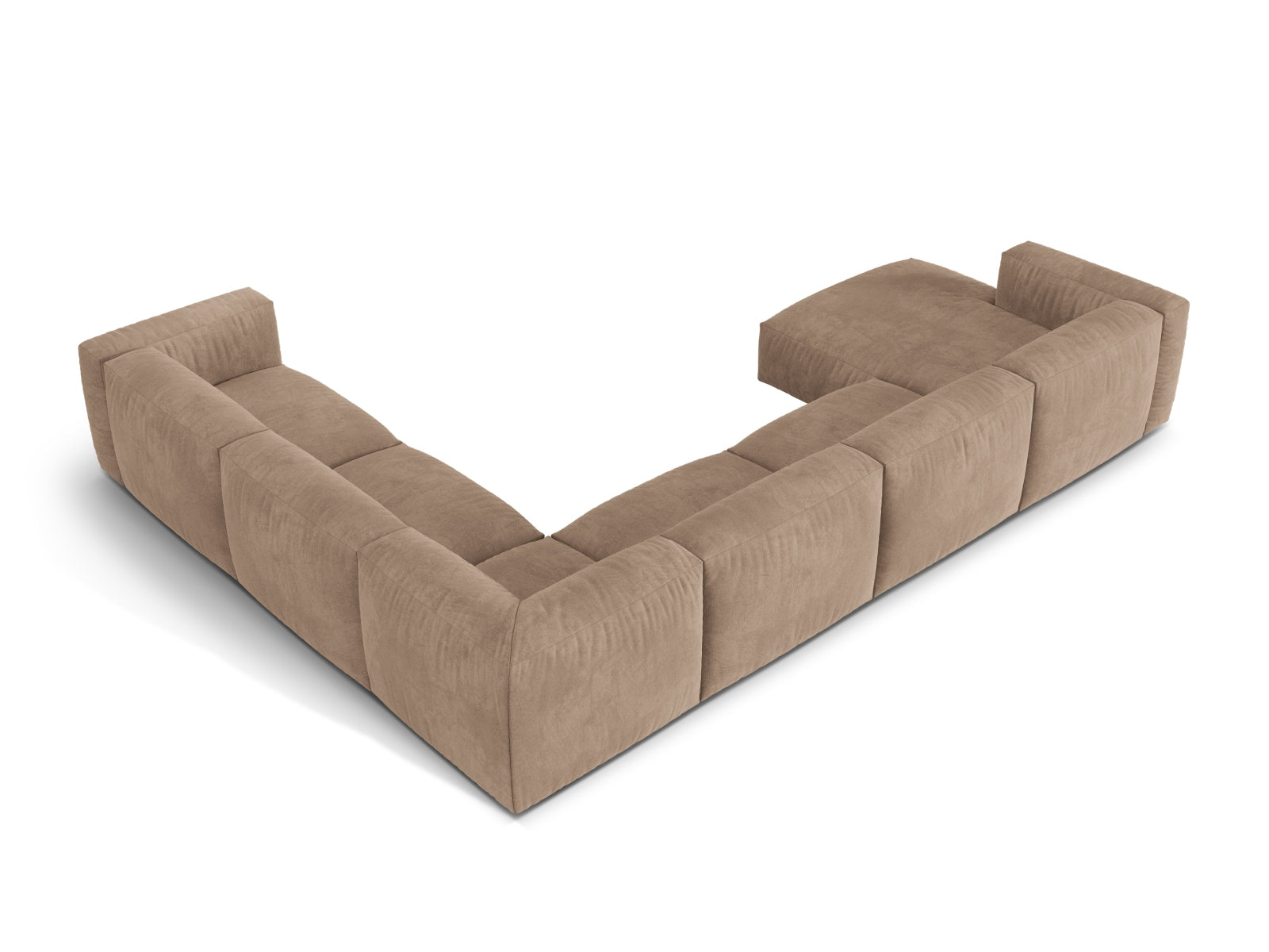 Elegantes 6-Sitzer Ecksofa XL Martina in Dunkelbeige, ideal für großzügige Wohnräume und entspannte Stunden mit Familie und Freunden.