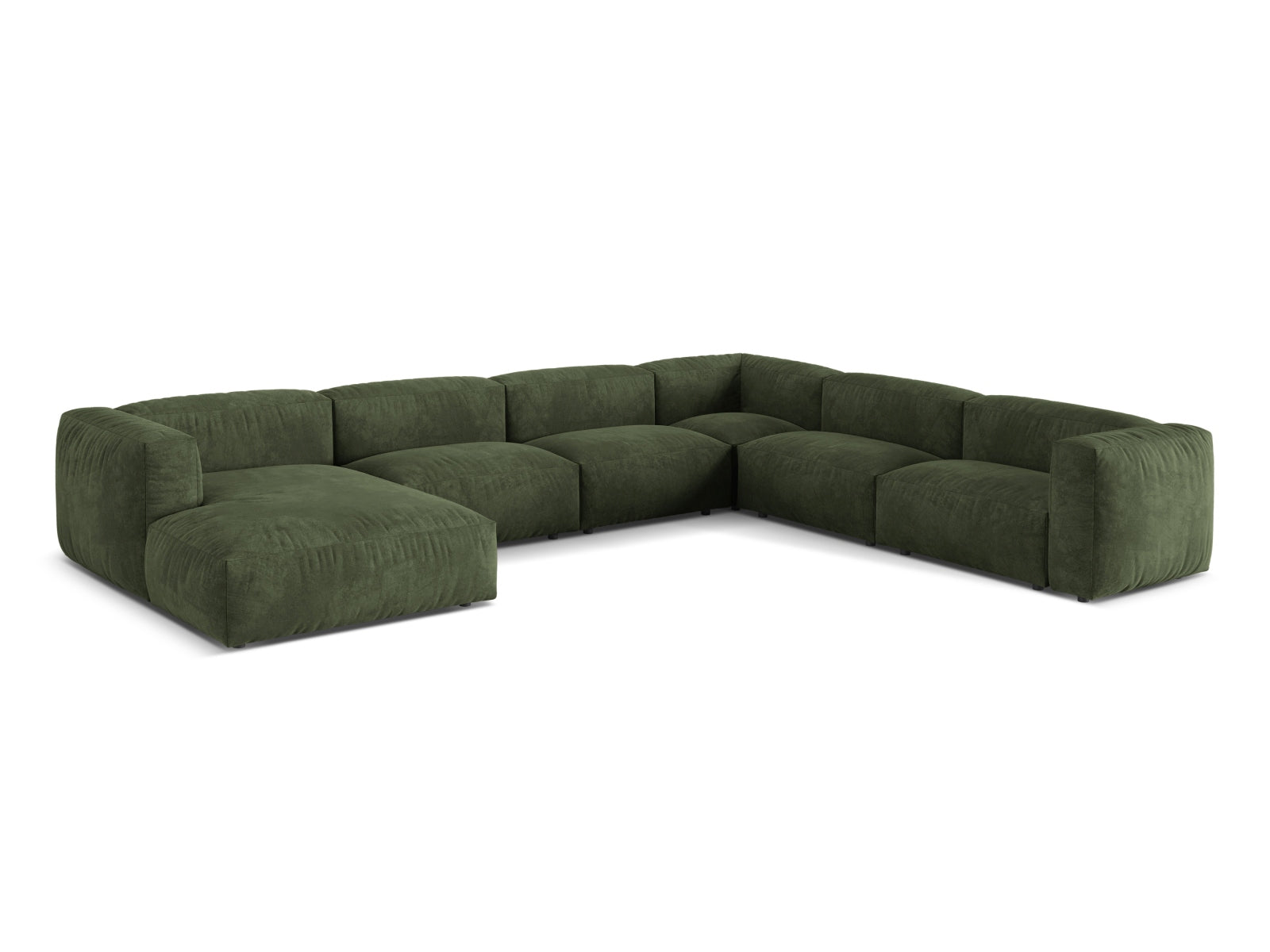 Elegantes 6-Sitzer Ecksofa XL Martina in stilvollem Green-Vogue, ideal für moderne Wohnräume, von Micadoni.