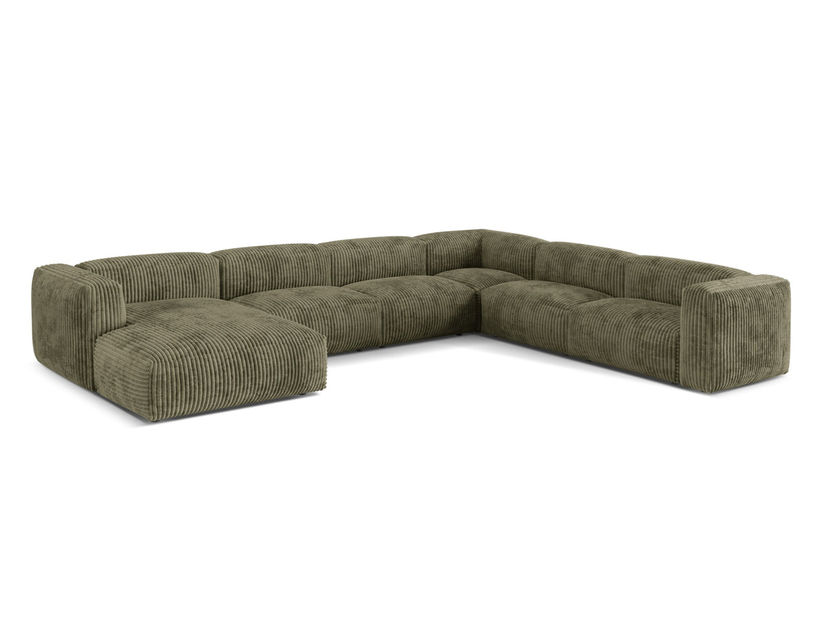 6-Sitzer Ecksofa rechts Martina in Moss Green-Tilia präsentiert im Onlineshop von KAQTU Design AG. Ecksofa rechts ist von Micadoni