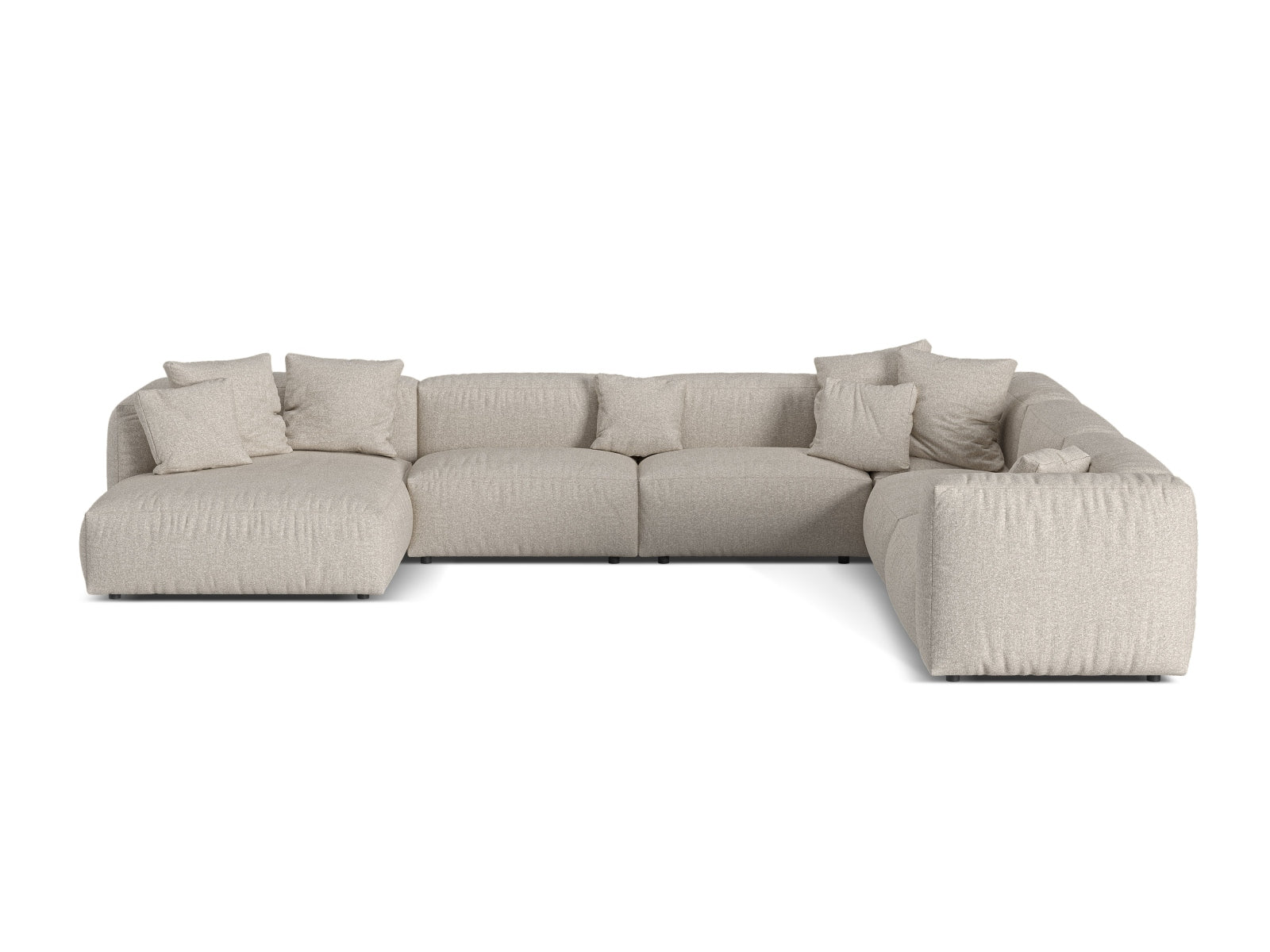 Elegantes 6-Sitzer Ecksofa Martina in zeitgemäßem Stil, rechtsseitig, ideal für gemütliche Abende und gesellige Treffen.