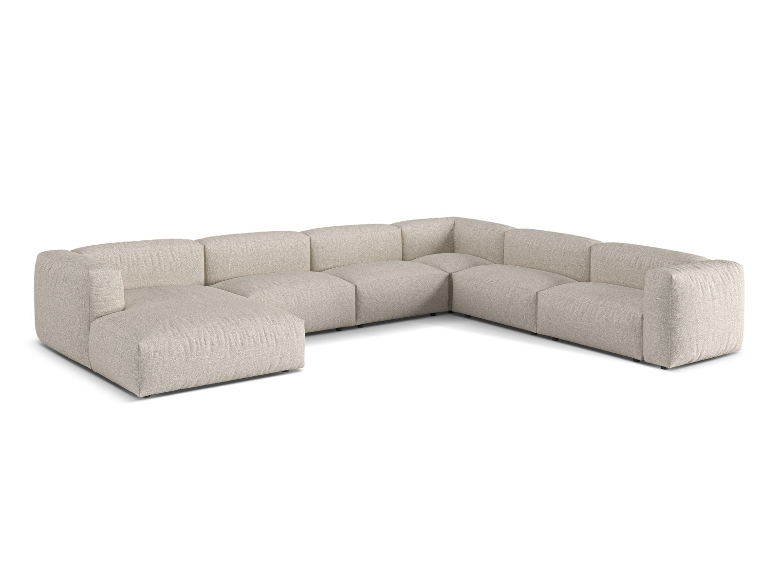 Modernes 6-Sitzer Ecksofa Martina in stilvollem Design, rechtsseitig, perfekt für entspannte Stunden und gesellige Zusammenkünfte.