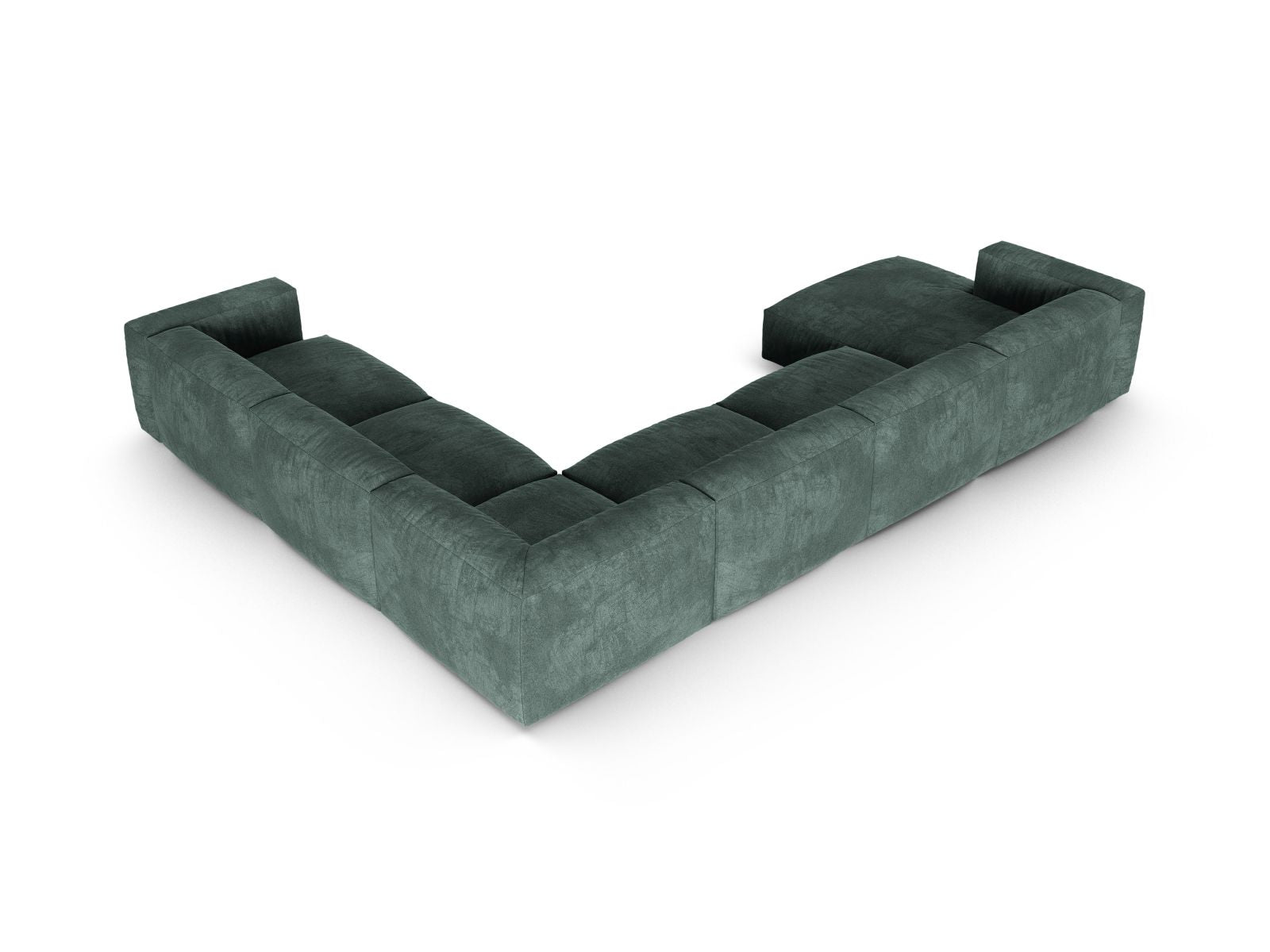 Stilvolles 6-Sitzer XL Ecksofa rechts Martina in Petrol-Vogue, perfekt für entspannte Abende und ein zeitgemäßes Zuhause.