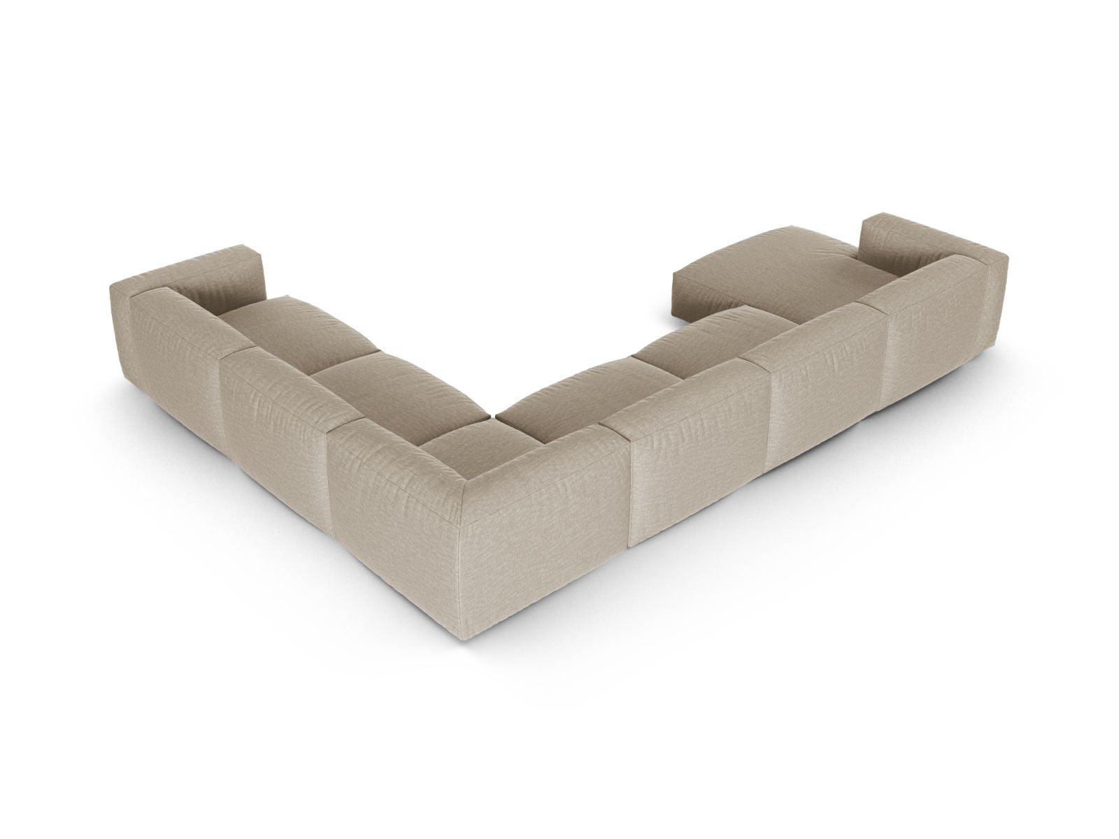 Geräumiges Ecksofa XL Martina in sanftem Beige, perfekt für gesellige Runden und moderne Wohnkonzepte.
