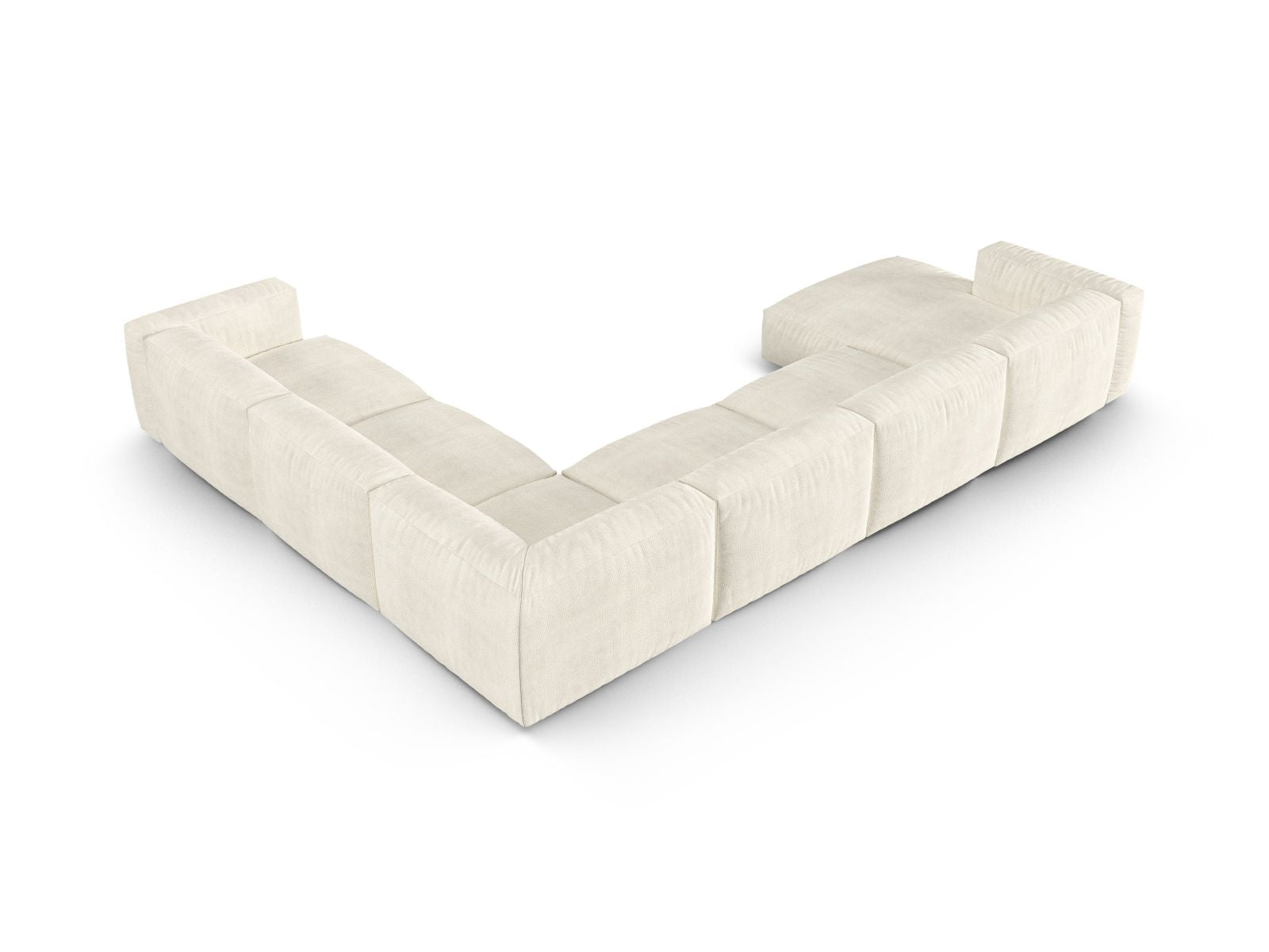 Modulares 6-Sitzer XL Ecksofa rechts Martina in Ivory-Monet, perfekt für gesellige Abende und modernes Wohndesign.