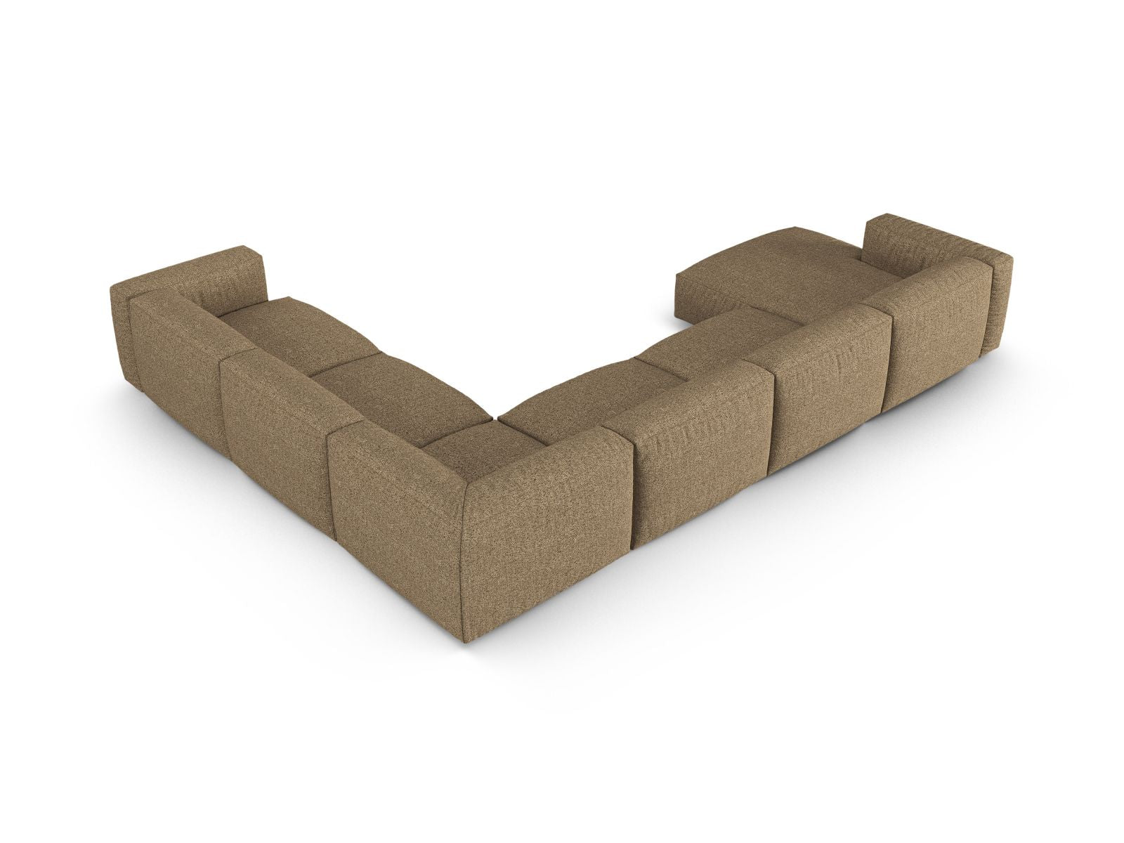 Geräumiges 6-Sitzer XL Ecksofa rechts Martina in stilvollem Cappuccino, perfekt für entspannte Stunden und zeitgemäße Einrichtung.