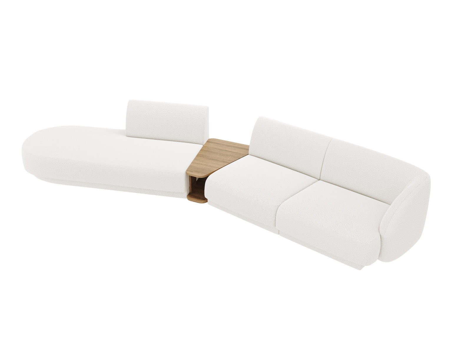Miley Modulares Sofa links 4 Sitzer in White präsentiert im Onlineshop von KAQTU Design AG. L-Sofa links ist von Micadoni