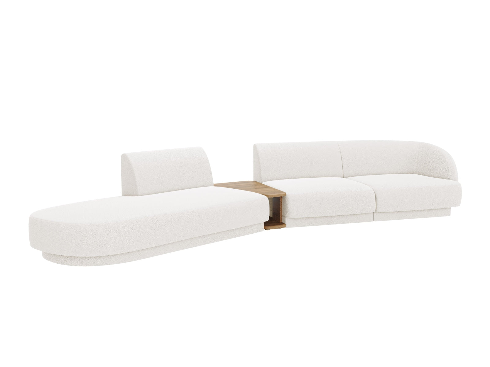 Miley Modulares Sofa links 4 Sitzer in White präsentiert im Onlineshop von KAQTU Design AG. L-Sofa links ist von Micadoni