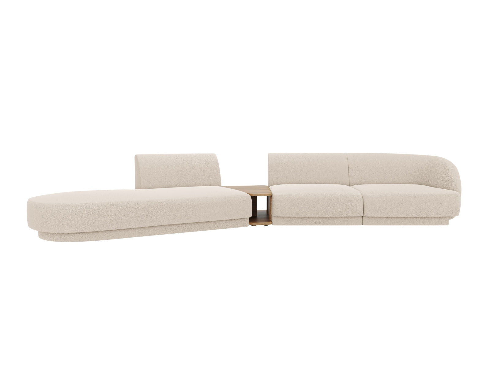 Miley Modulares Sofa links 4 Sitzer in Beige präsentiert im Onlineshop von KAQTU Design AG. L-Sofa links ist von Micadoni