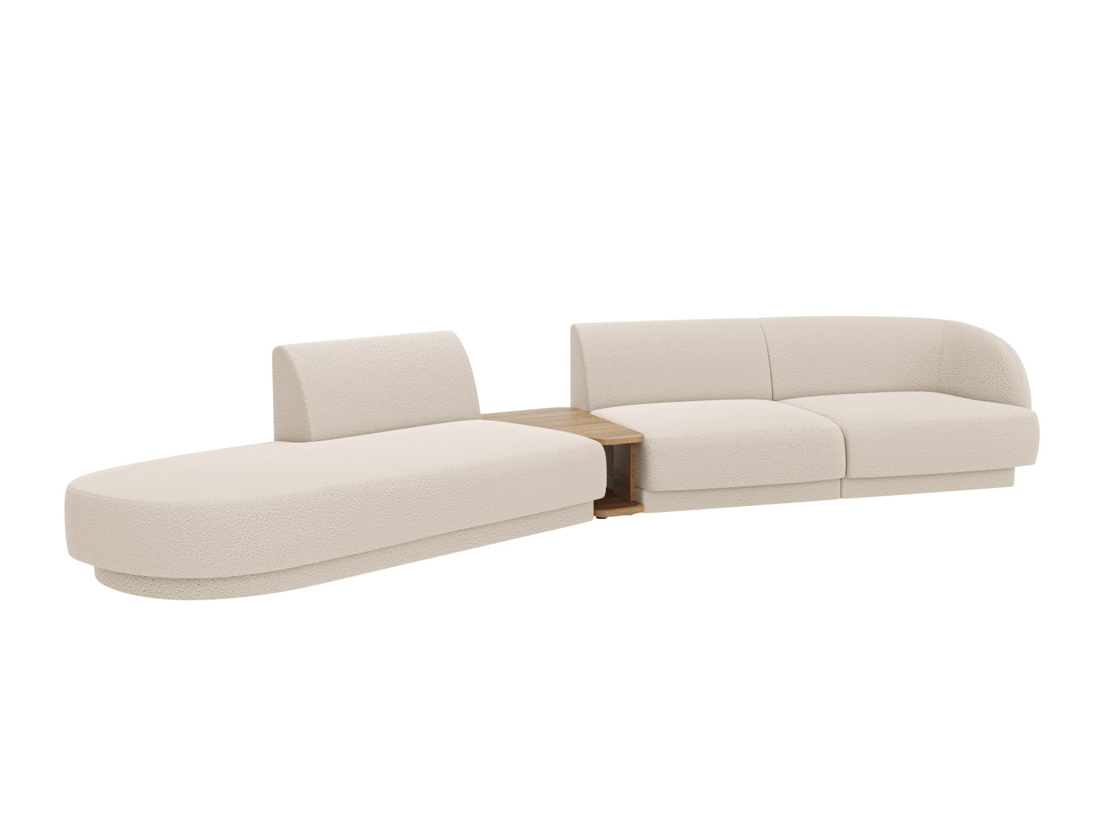 Miley Modulares Sofa links 4 Sitzer in Beige präsentiert im Onlineshop von KAQTU Design AG. L-Sofa links ist von Micadoni