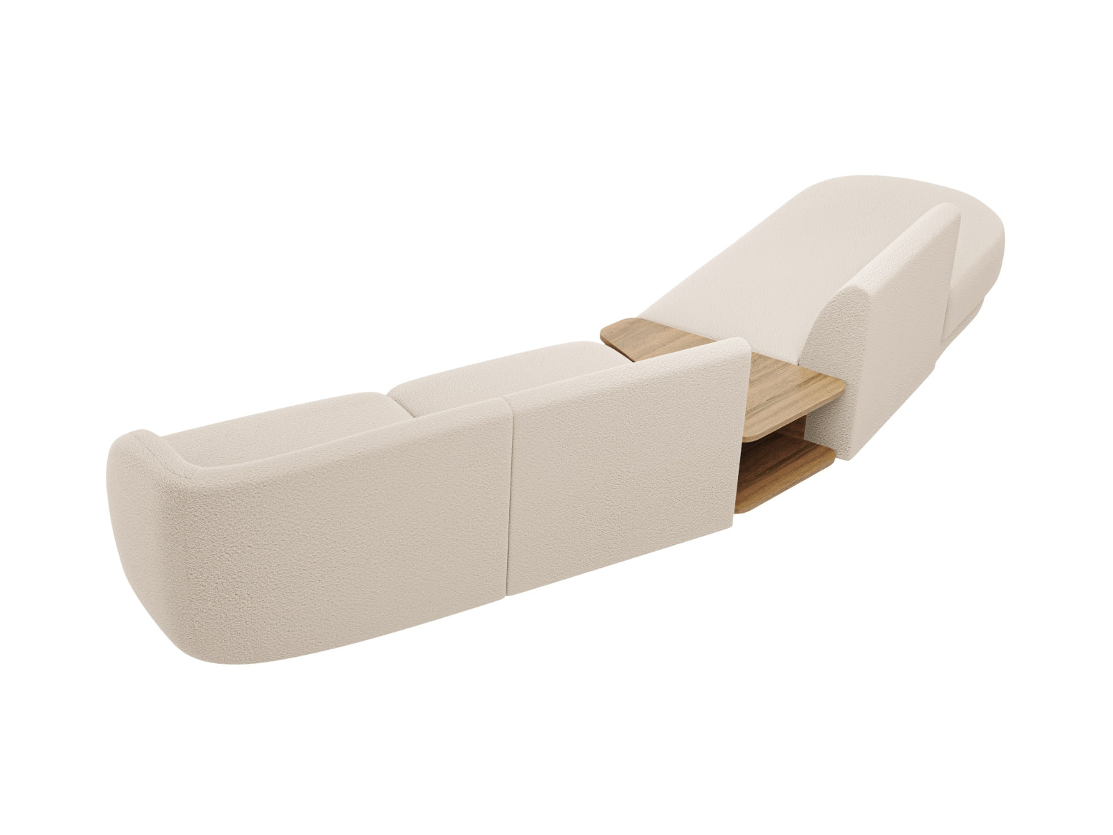 Miley Modulares Sofa links 4 Sitzer in Beige präsentiert im Onlineshop von KAQTU Design AG. L-Sofa links ist von Micadoni