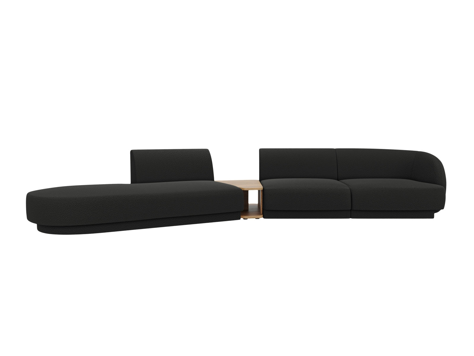 Miley Modulares Sofa links 4 Sitzer in Black präsentiert im Onlineshop von KAQTU Design AG. L-Sofa links ist von Micadoni