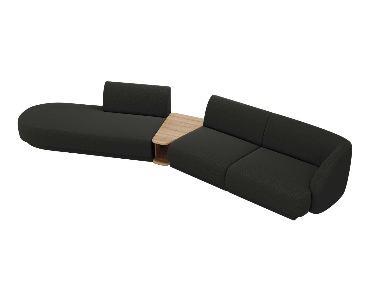 Miley Modulares Sofa links 4 Sitzer in Black präsentiert im Onlineshop von KAQTU Design AG. L-Sofa links ist von Micadoni