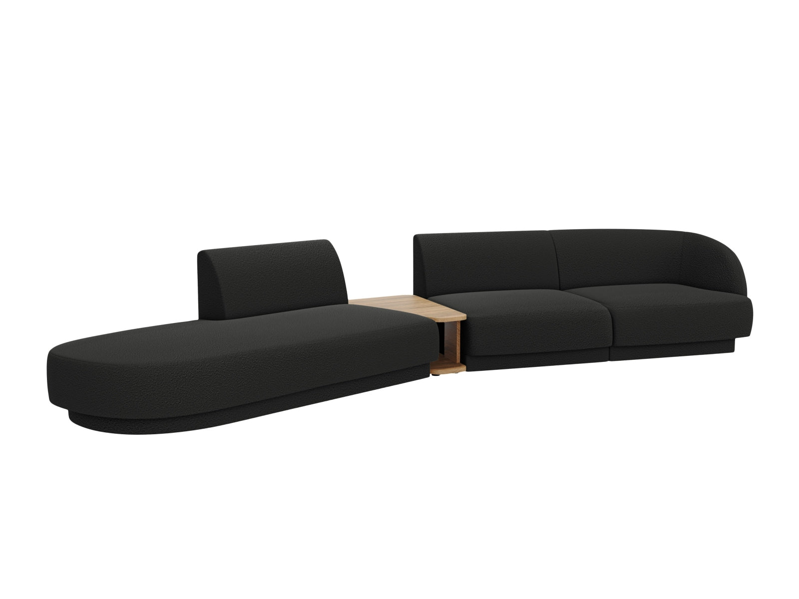 Miley Modulares Sofa links 4 Sitzer in Black präsentiert im Onlineshop von KAQTU Design AG. L-Sofa links ist von Micadoni