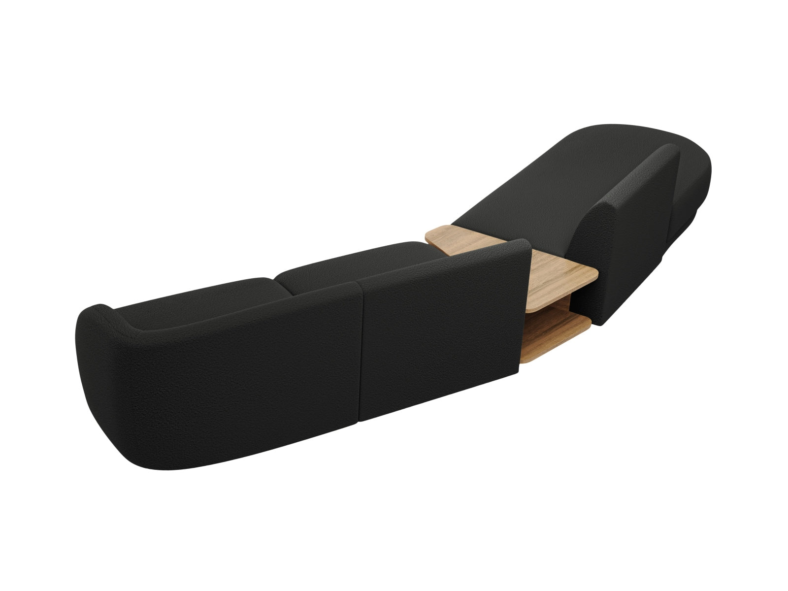 Miley Modulares Sofa links 4 Sitzer in Black präsentiert im Onlineshop von KAQTU Design AG. L-Sofa links ist von Micadoni