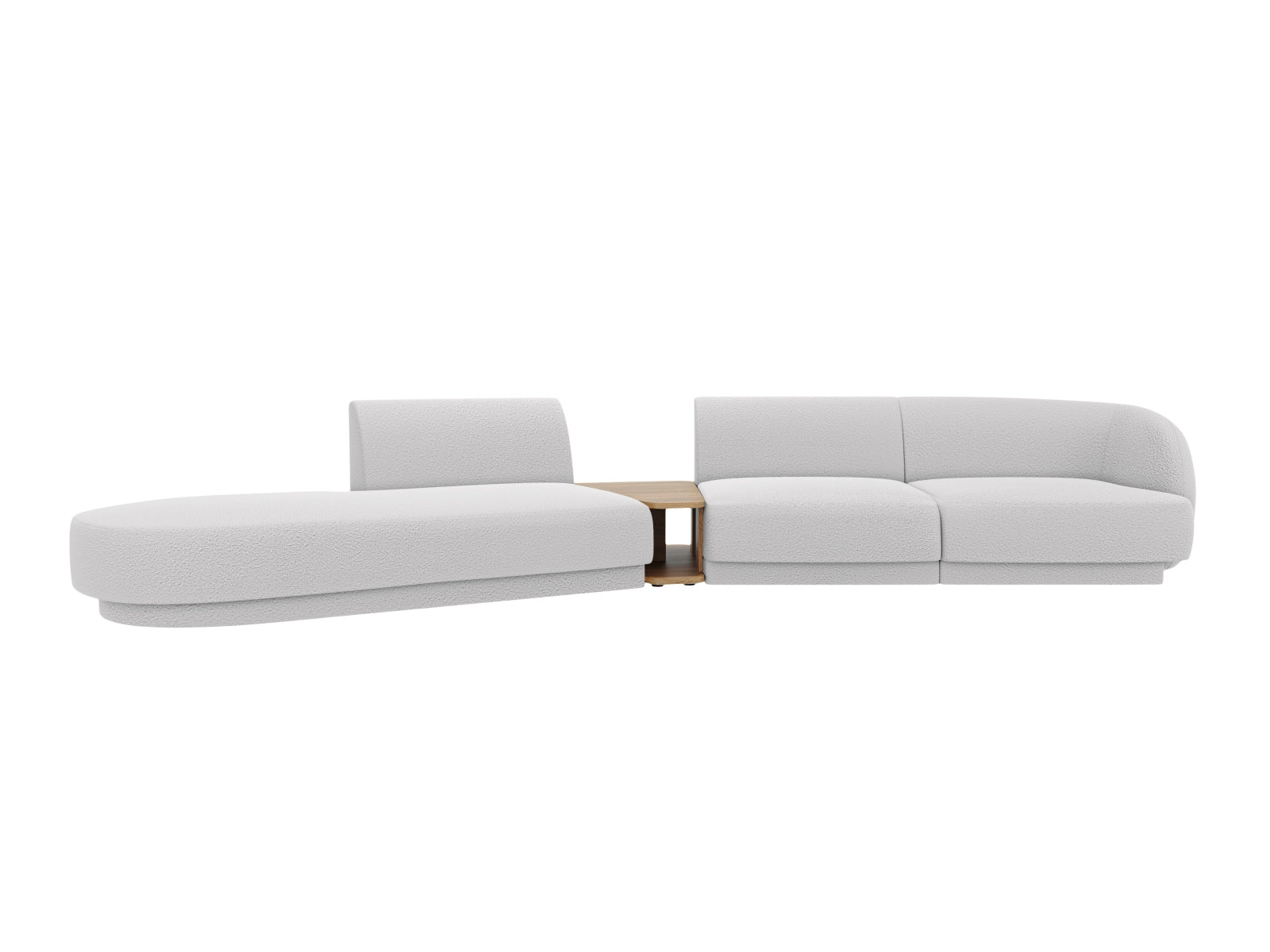 Miley Modulares Sofa links 4 Sitzer in Light Grey präsentiert im Onlineshop von KAQTU Design AG. L-Sofa links ist von Micadoni