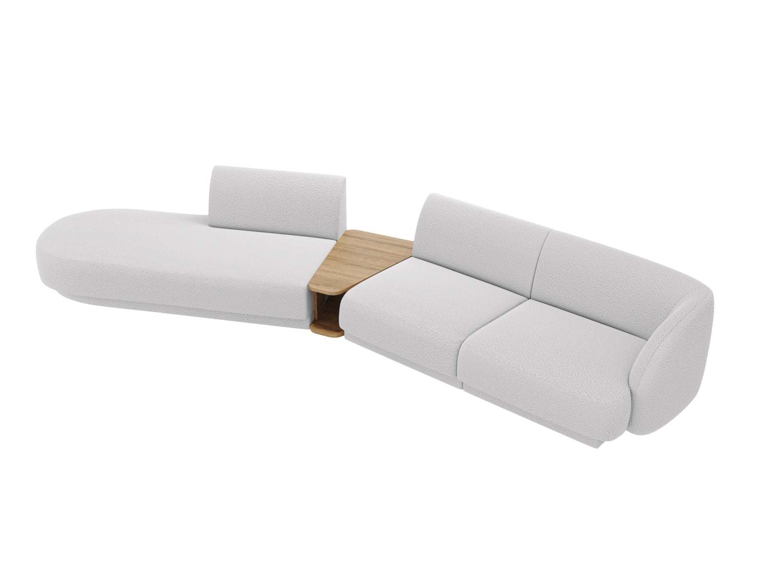 Miley Modulares Sofa links 4 Sitzer in Light Grey präsentiert im Onlineshop von KAQTU Design AG. L-Sofa links ist von Micadoni
