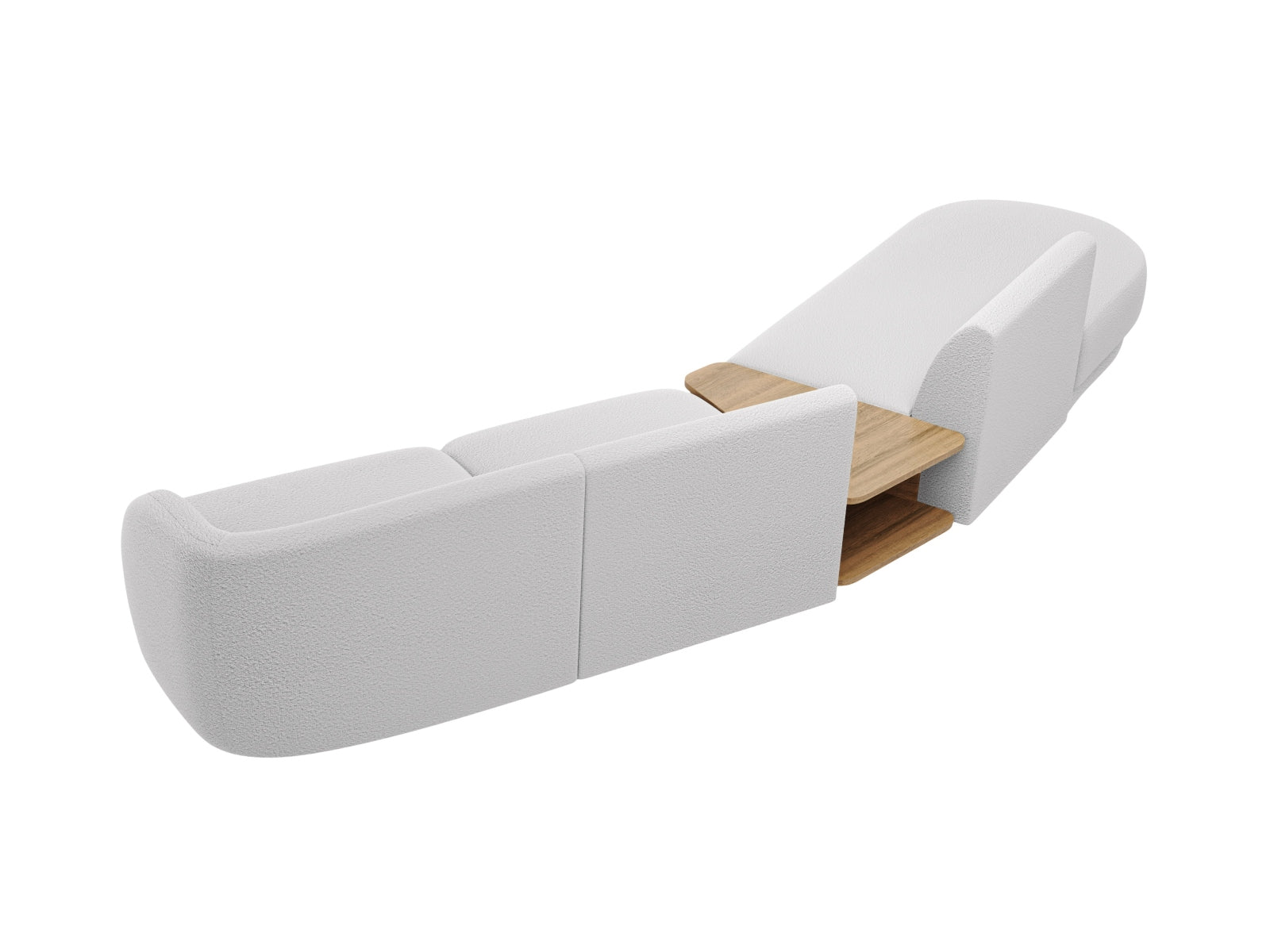 Miley Modulares Sofa links 4 Sitzer in Light Grey präsentiert im Onlineshop von KAQTU Design AG. L-Sofa links ist von Micadoni