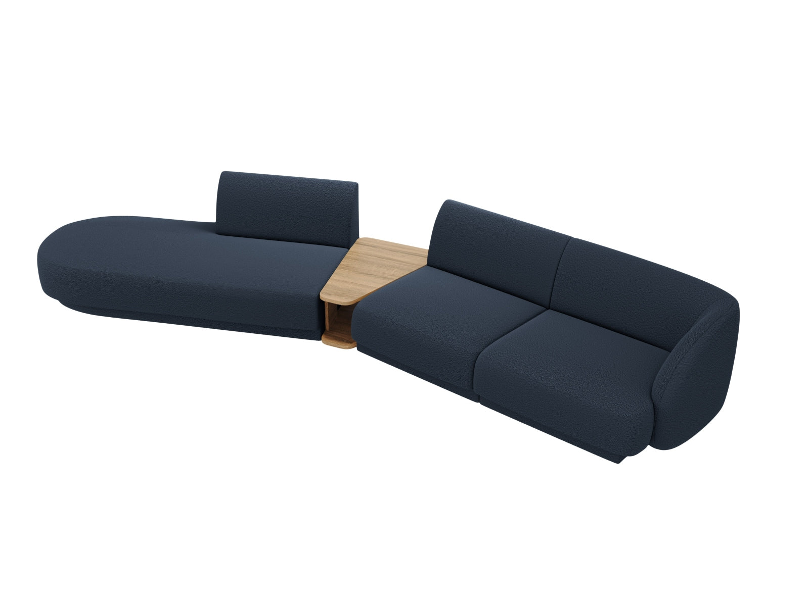 Miley Modulares Sofa links 4 Sitzer in Dark Blue präsentiert im Onlineshop von KAQTU Design AG. L-Sofa links ist von Micadoni