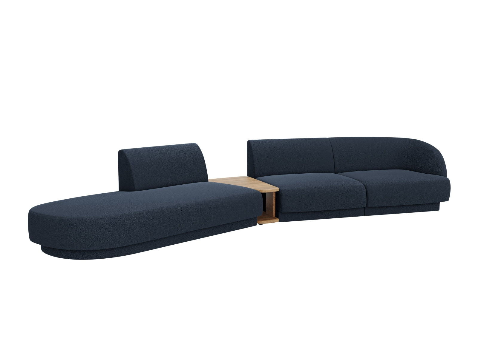Miley Modulares Sofa links 4 Sitzer in Dark Blue präsentiert im Onlineshop von KAQTU Design AG. L-Sofa links ist von Micadoni