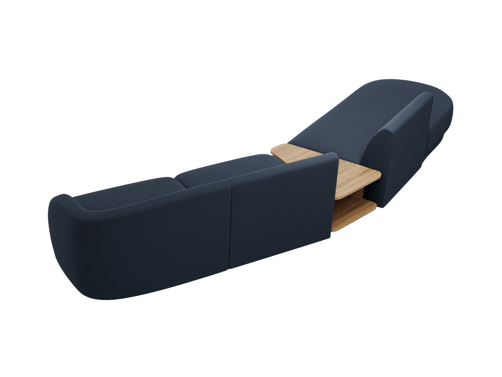 Miley Modulares Sofa links 4 Sitzer in Dark Blue präsentiert im Onlineshop von KAQTU Design AG. L-Sofa links ist von Micadoni