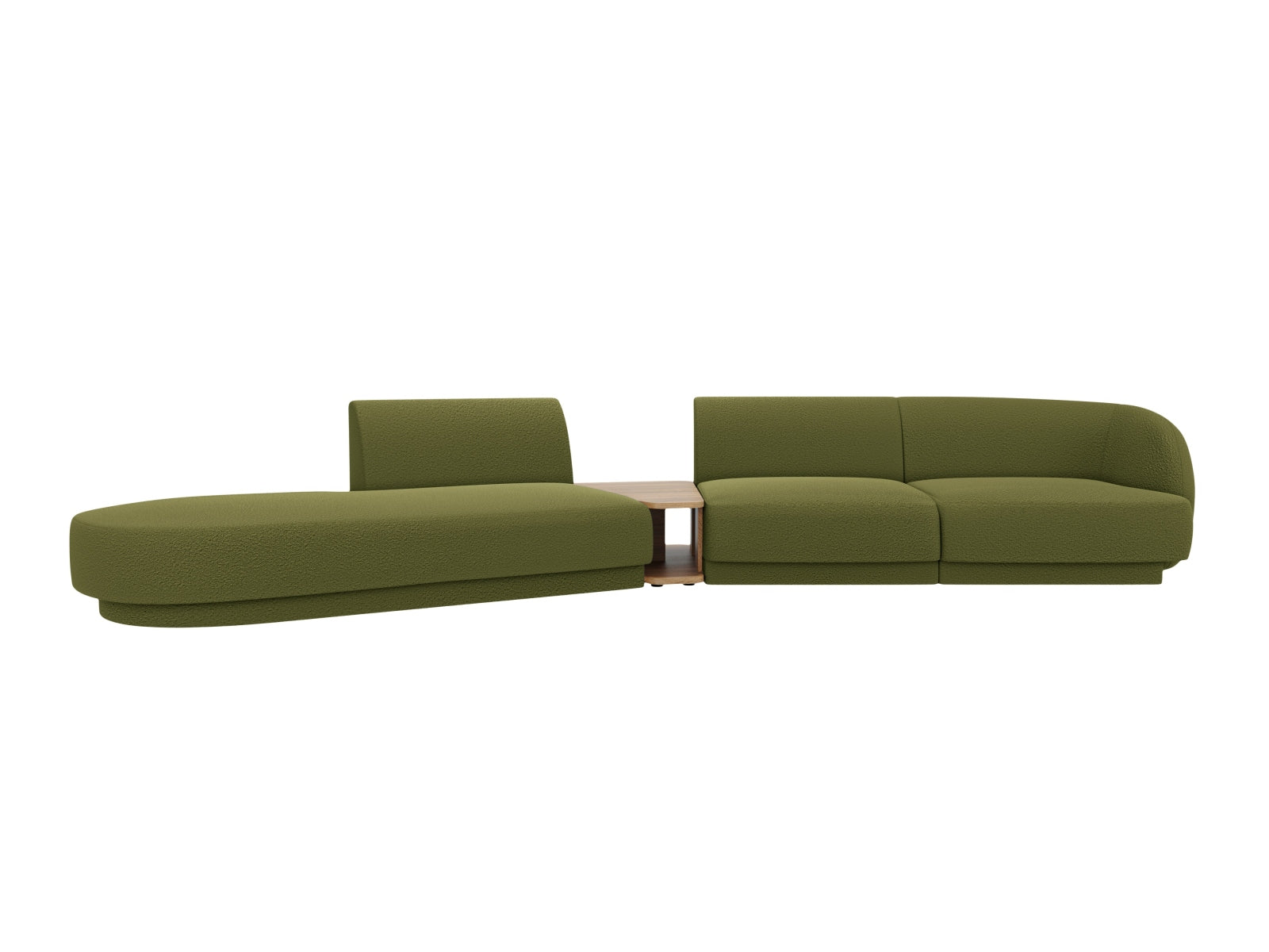 Miley Modulares Sofa links 4 Sitzer in Dark Olive Green präsentiert im Onlineshop von KAQTU Design AG. L-Sofa links ist von Micadoni
