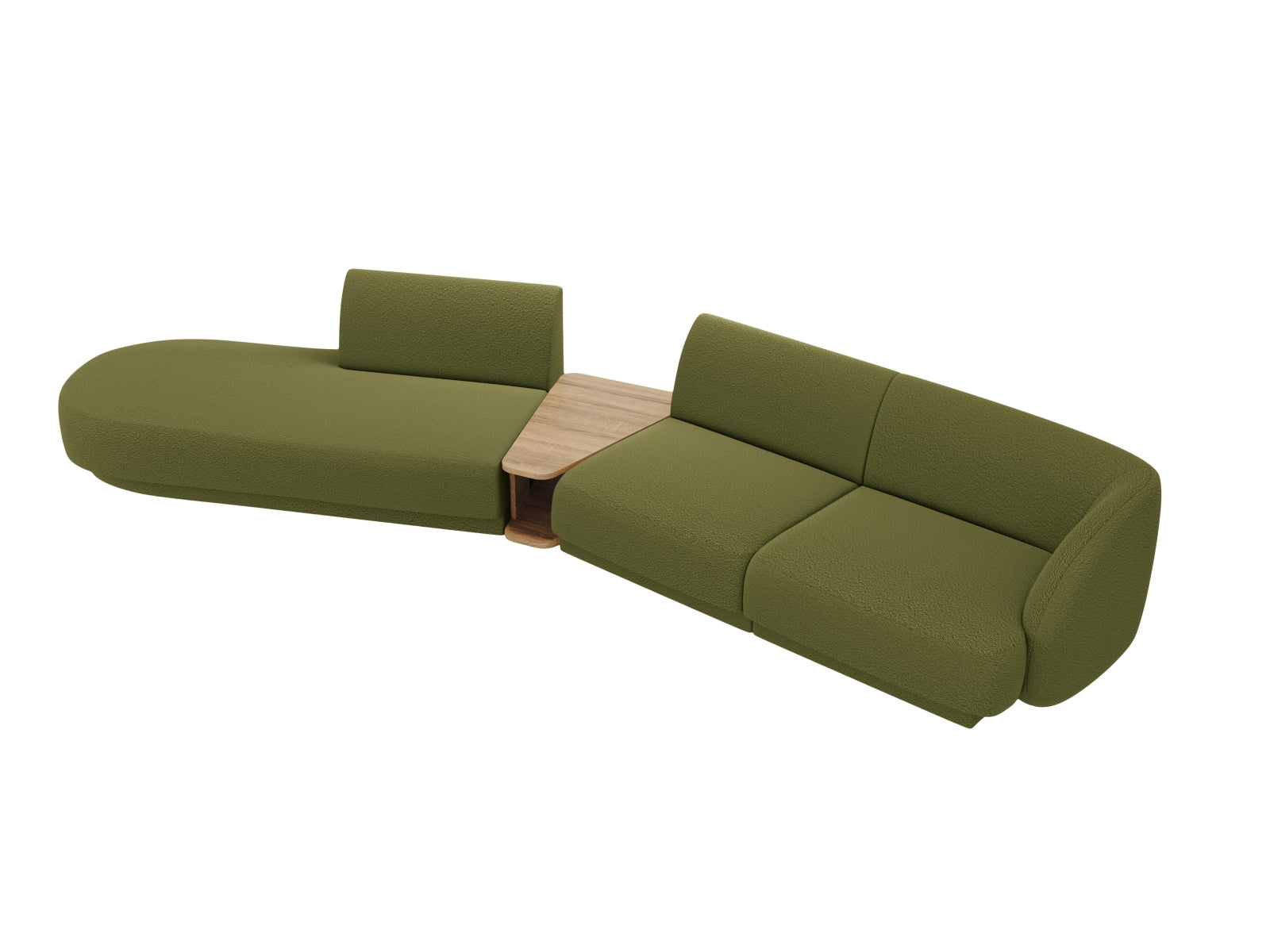 Miley Modulares Sofa links 4 Sitzer in Dark Olive Green präsentiert im Onlineshop von KAQTU Design AG. L-Sofa links ist von Micadoni