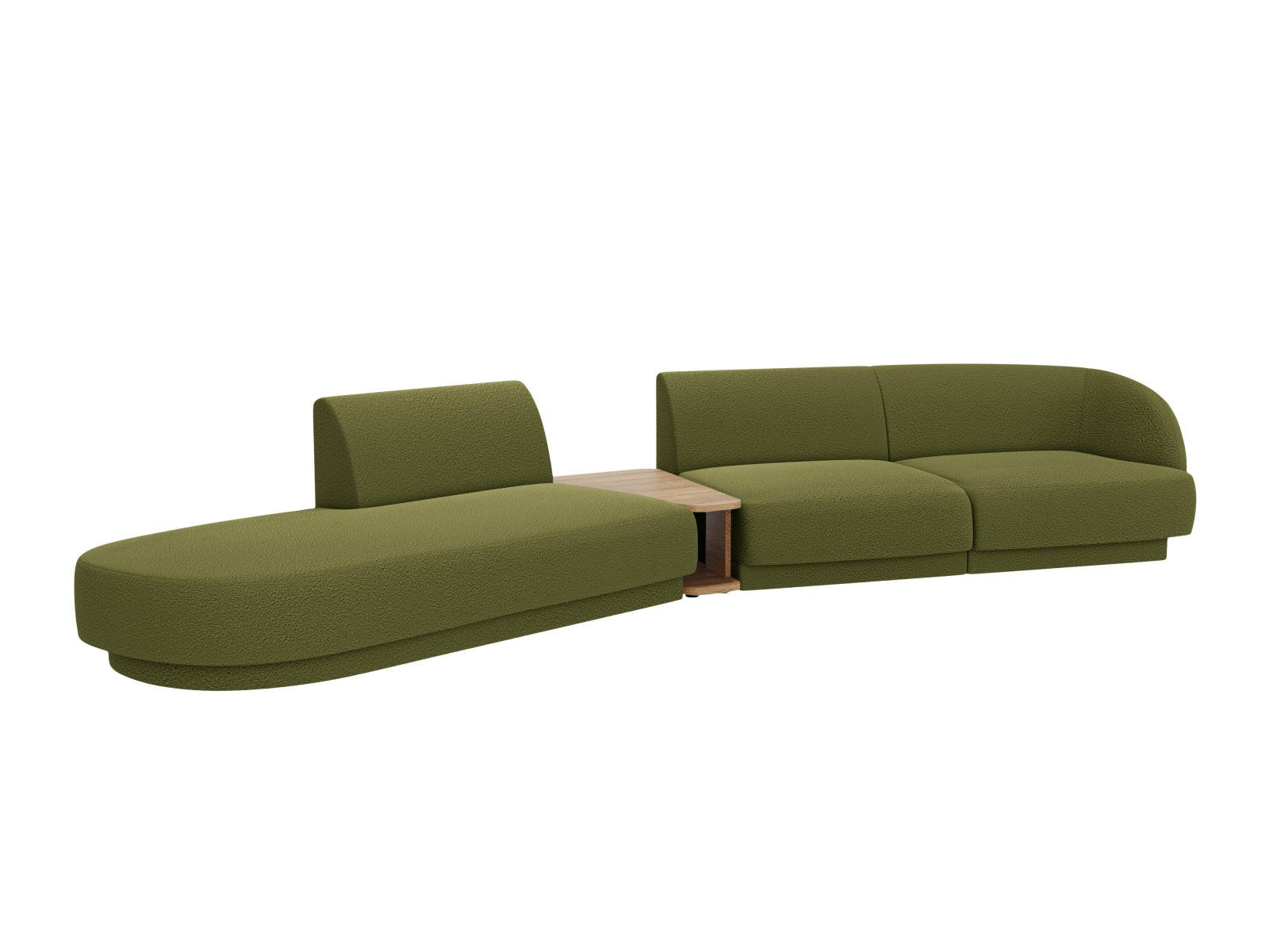 Miley Modulares Sofa links 4 Sitzer in Dark Olive Green präsentiert im Onlineshop von KAQTU Design AG. L-Sofa links ist von Micadoni