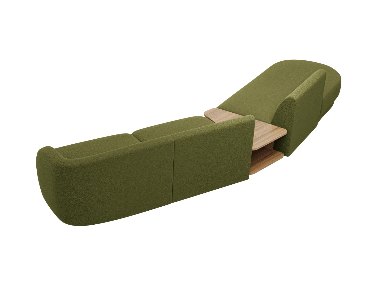 Miley Modulares Sofa links 4 Sitzer in Dark Olive Green präsentiert im Onlineshop von KAQTU Design AG. L-Sofa links ist von Micadoni