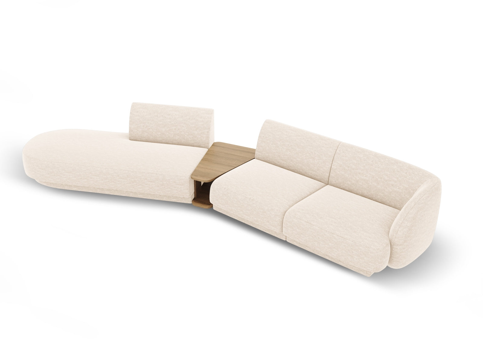 Miley Modulares Sofa links 4 Sitzer in Light Beige präsentiert im Onlineshop von KAQTU Design AG. L-Sofa links ist von Micadoni