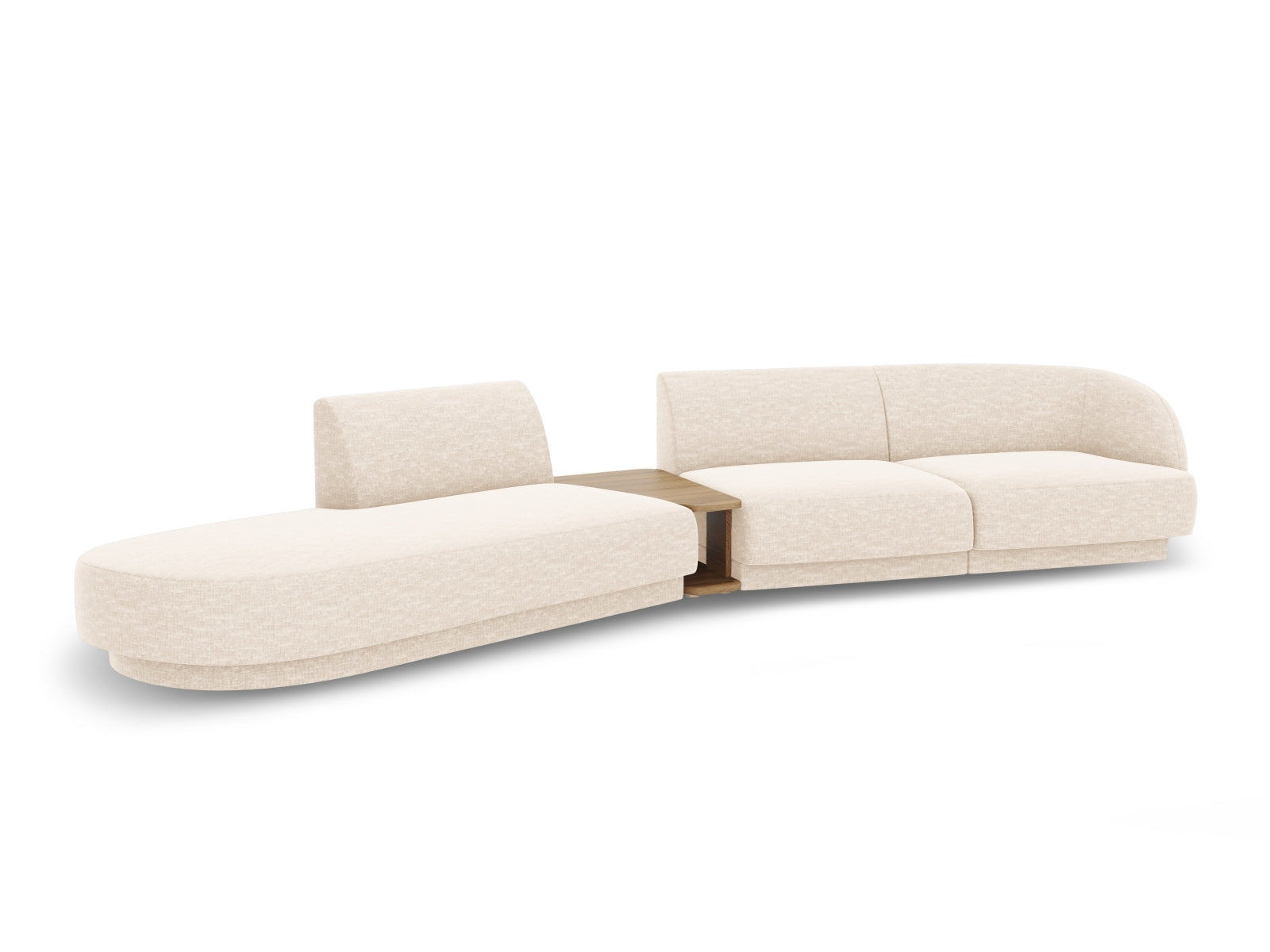 Miley Modulares Sofa links 4 Sitzer in Light Beige präsentiert im Onlineshop von KAQTU Design AG. L-Sofa links ist von Micadoni