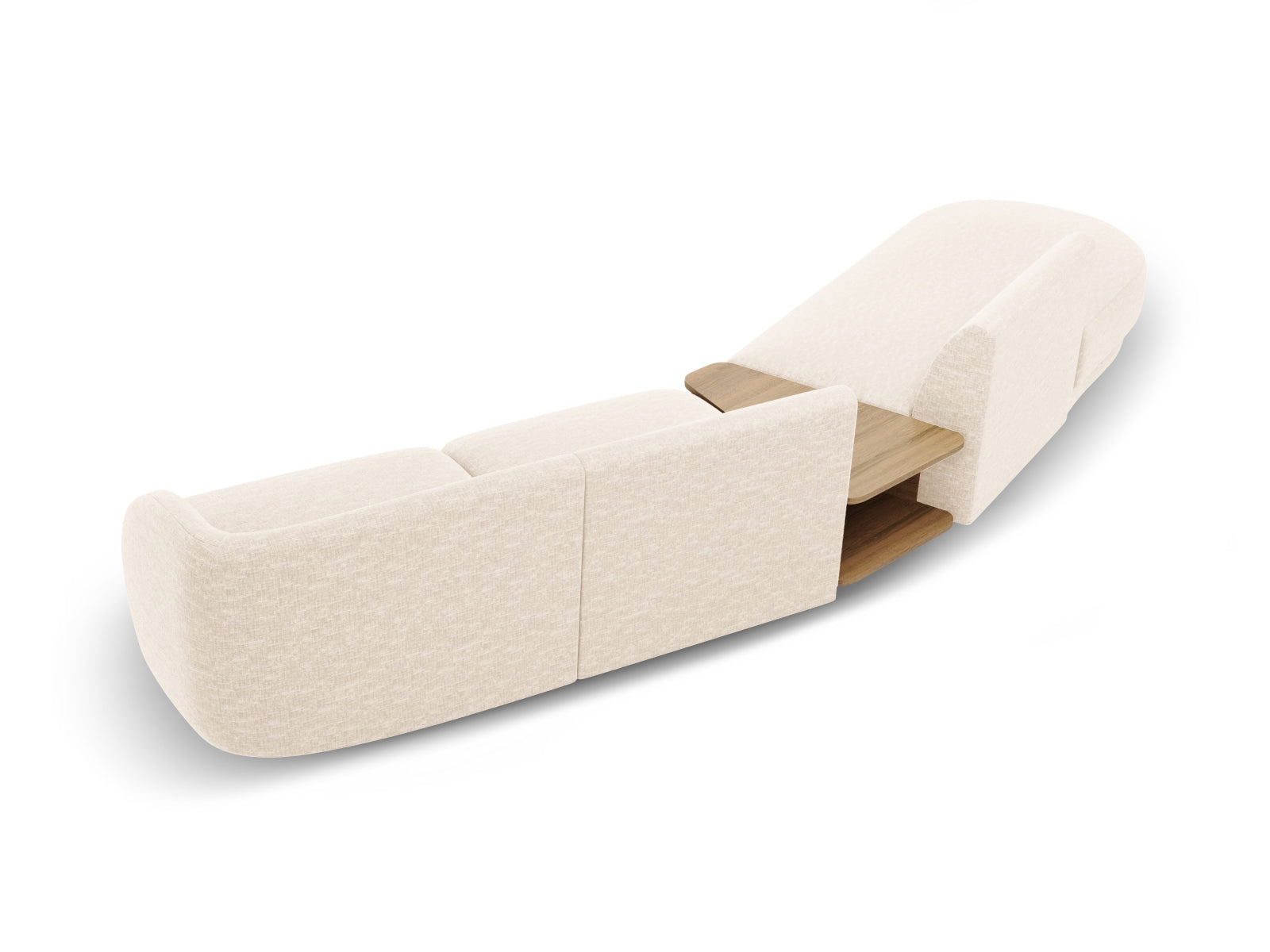 Miley Modulares Sofa links 4 Sitzer in Light Beige präsentiert im Onlineshop von KAQTU Design AG. L-Sofa links ist von Micadoni