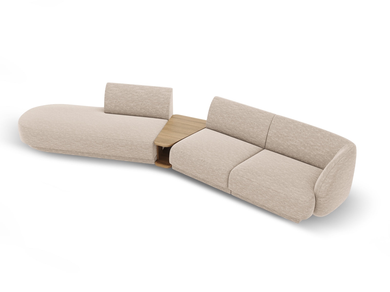 Miley Modulares Sofa links 4 Sitzer in Beige präsentiert im Onlineshop von KAQTU Design AG. L-Sofa links ist von Micadoni