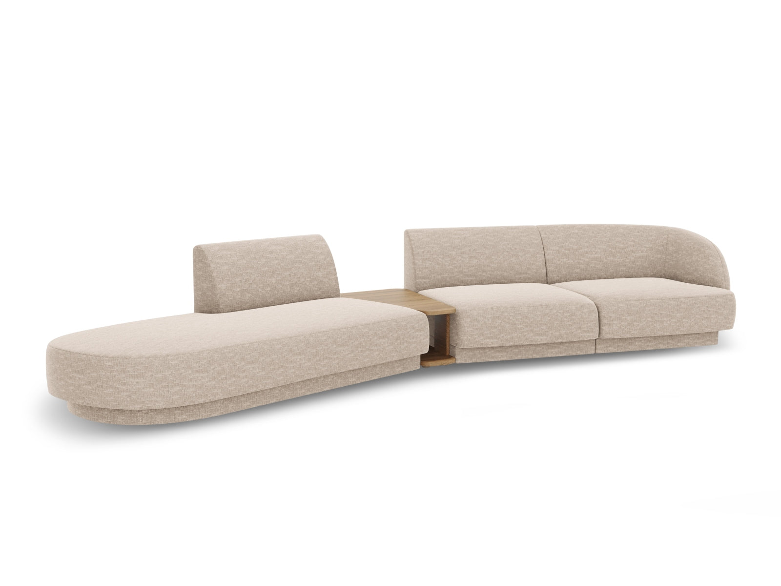 Miley Modulares Sofa links 4 Sitzer in Beige präsentiert im Onlineshop von KAQTU Design AG. L-Sofa links ist von Micadoni