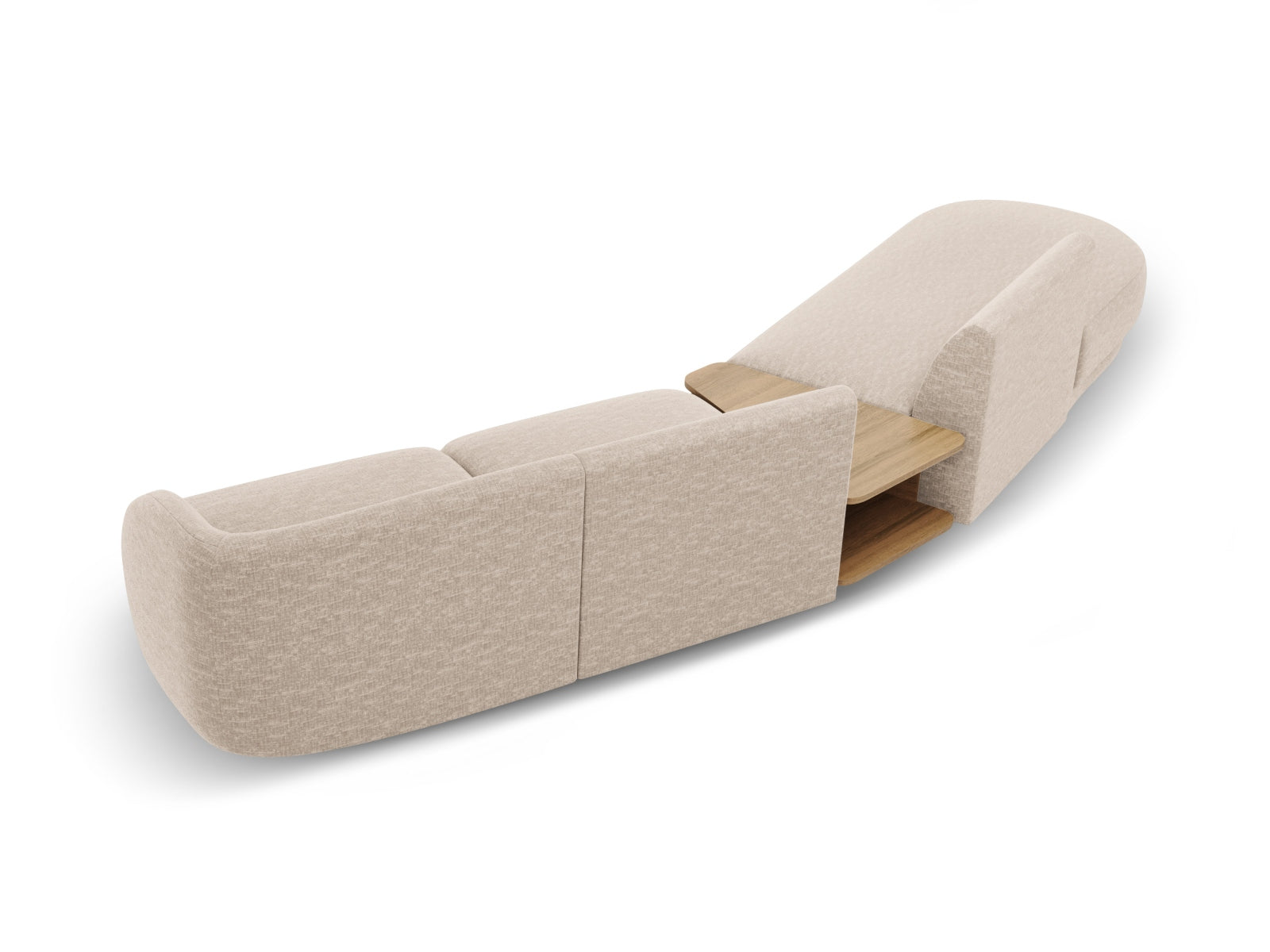 Miley Modulares Sofa links 4 Sitzer in Beige präsentiert im Onlineshop von KAQTU Design AG. L-Sofa links ist von Micadoni