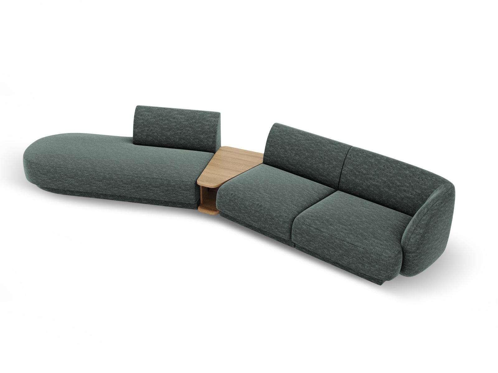 Miley Modulares Sofa links 4 Sitzer in Petrol präsentiert im Onlineshop von KAQTU Design AG. L-Sofa links ist von Micadoni