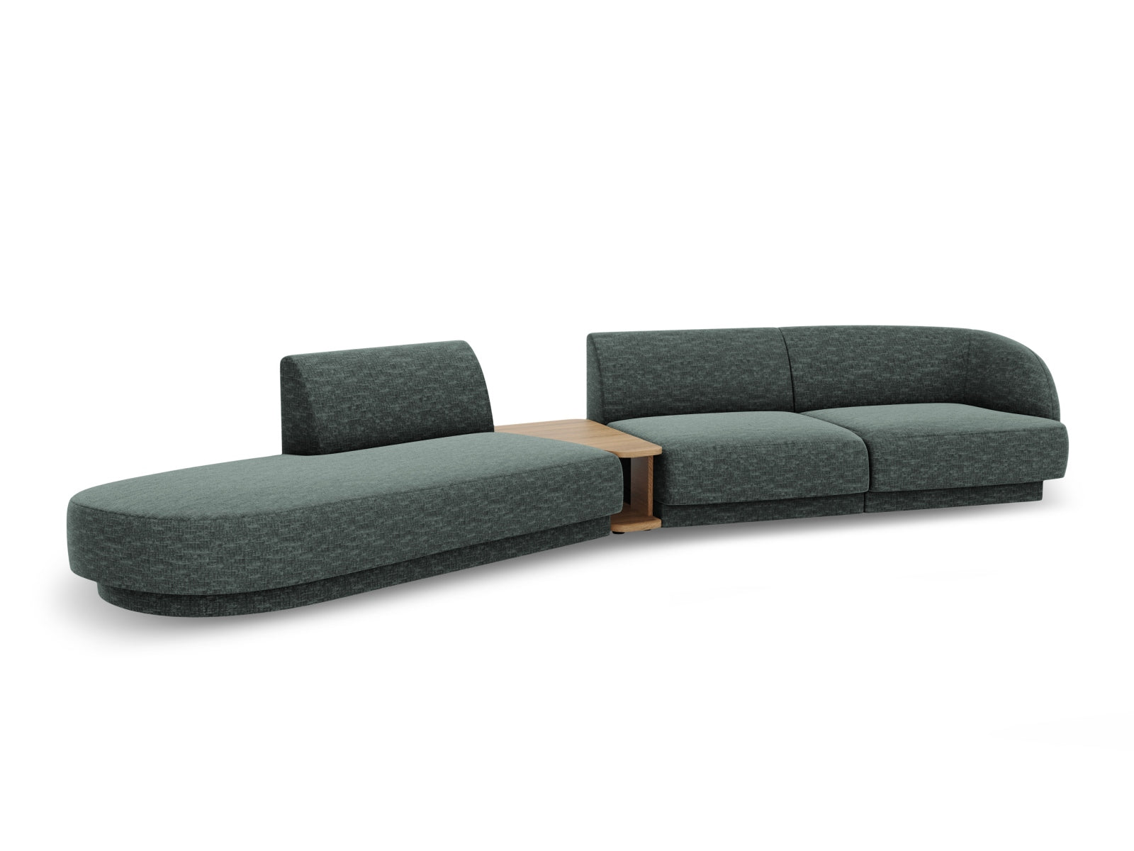 Miley Modulares Sofa links 4 Sitzer in Petrol präsentiert im Onlineshop von KAQTU Design AG. L-Sofa links ist von Micadoni