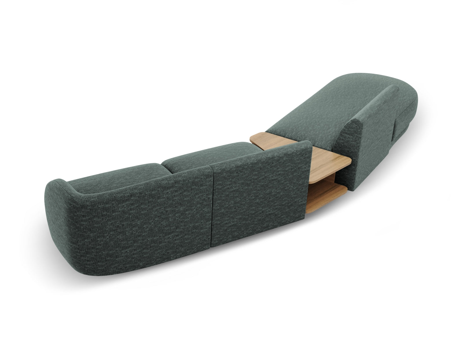 Miley Modulares Sofa links 4 Sitzer in Petrol präsentiert im Onlineshop von KAQTU Design AG. L-Sofa links ist von Micadoni