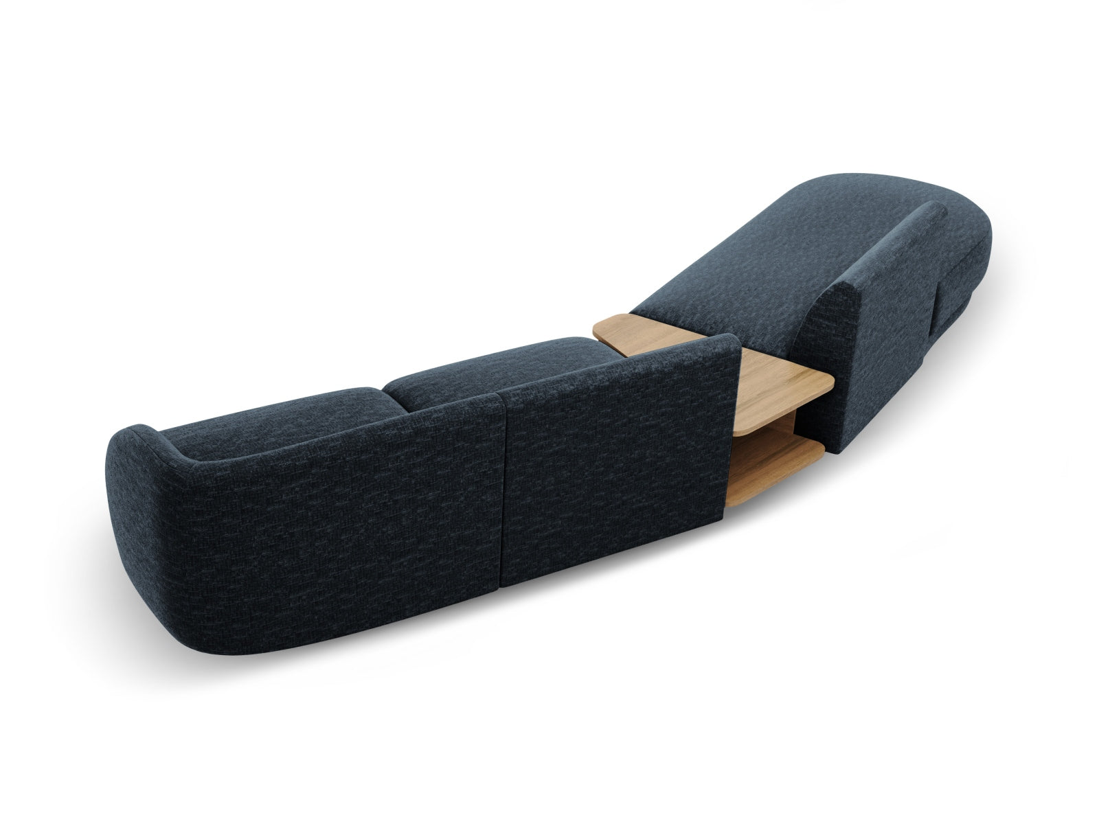 Miley Modulares Sofa links 4 Sitzer in Royal Blue präsentiert im Onlineshop von KAQTU Design AG. L-Sofa links ist von Micadoni