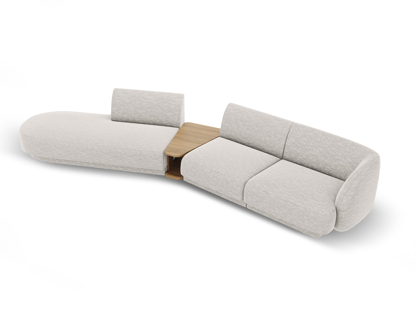 Miley Modulares Sofa links 4 Sitzer in Light Grey präsentiert im Onlineshop von KAQTU Design AG. L-Sofa links ist von Micadoni