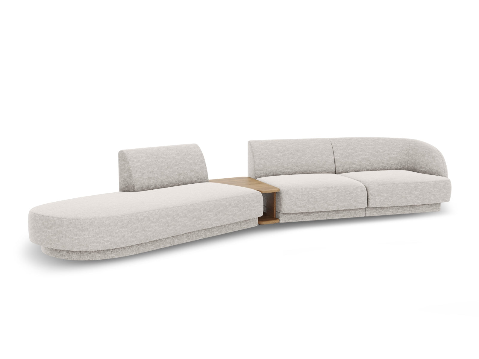 Miley Modulares Sofa links 4 Sitzer in Light Grey präsentiert im Onlineshop von KAQTU Design AG. L-Sofa links ist von Micadoni