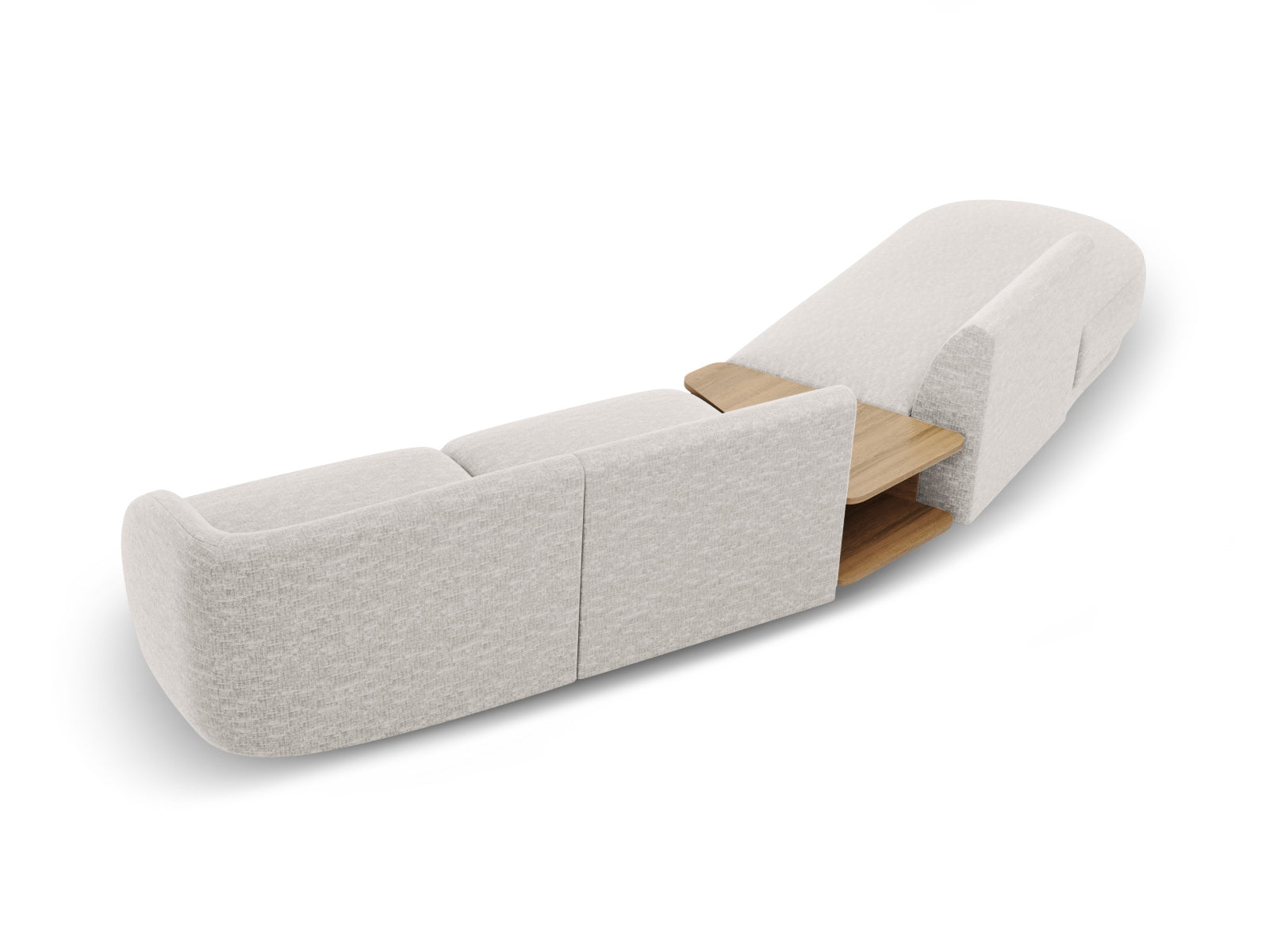 Miley Modulares Sofa links 4 Sitzer in Light Grey präsentiert im Onlineshop von KAQTU Design AG. L-Sofa links ist von Micadoni