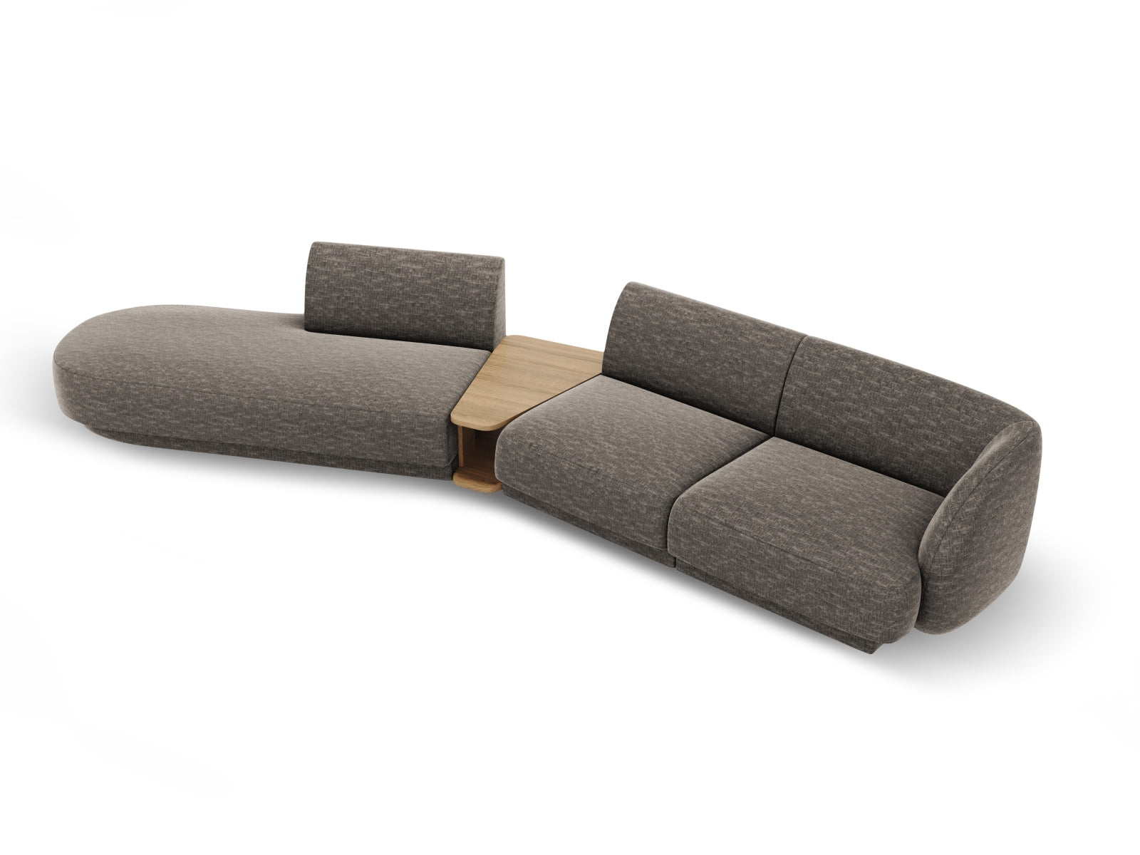 Miley Modulares Sofa links 4 Sitzer in Grey präsentiert im Onlineshop von KAQTU Design AG. L-Sofa links ist von Micadoni