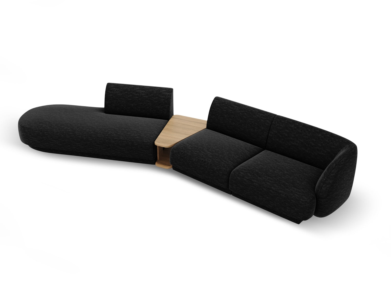 Miley Modulares Sofa links 4 Sitzer in Black präsentiert im Onlineshop von KAQTU Design AG. L-Sofa links ist von Micadoni