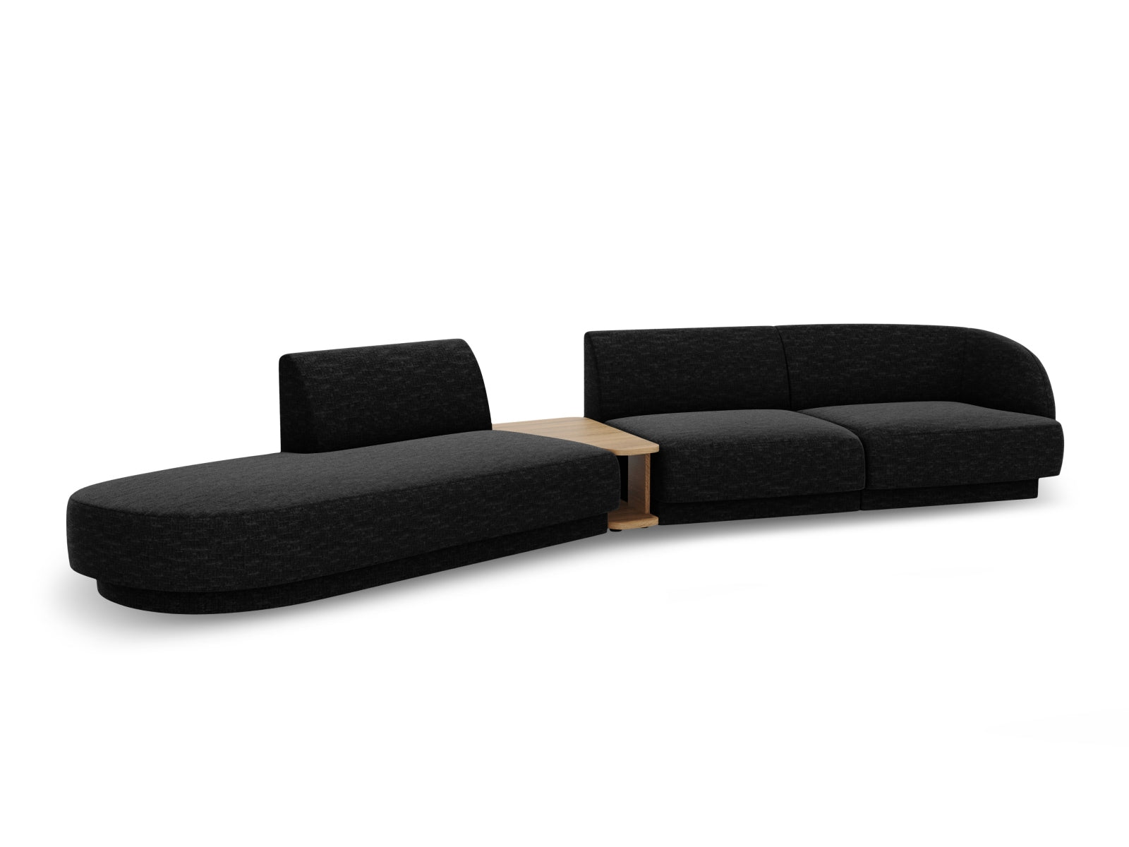Miley Modulares Sofa links 4 Sitzer in Black präsentiert im Onlineshop von KAQTU Design AG. L-Sofa links ist von Micadoni