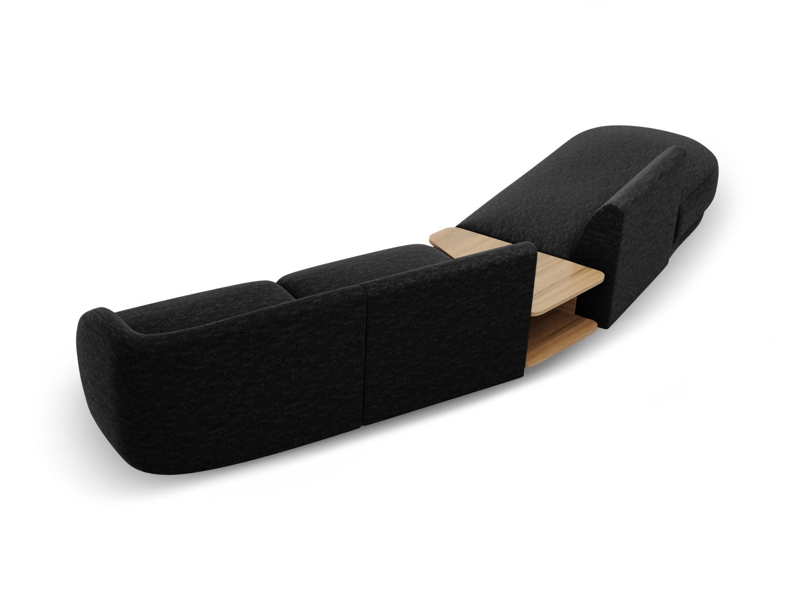 Miley Modulares Sofa links 4 Sitzer in Black präsentiert im Onlineshop von KAQTU Design AG. L-Sofa links ist von Micadoni