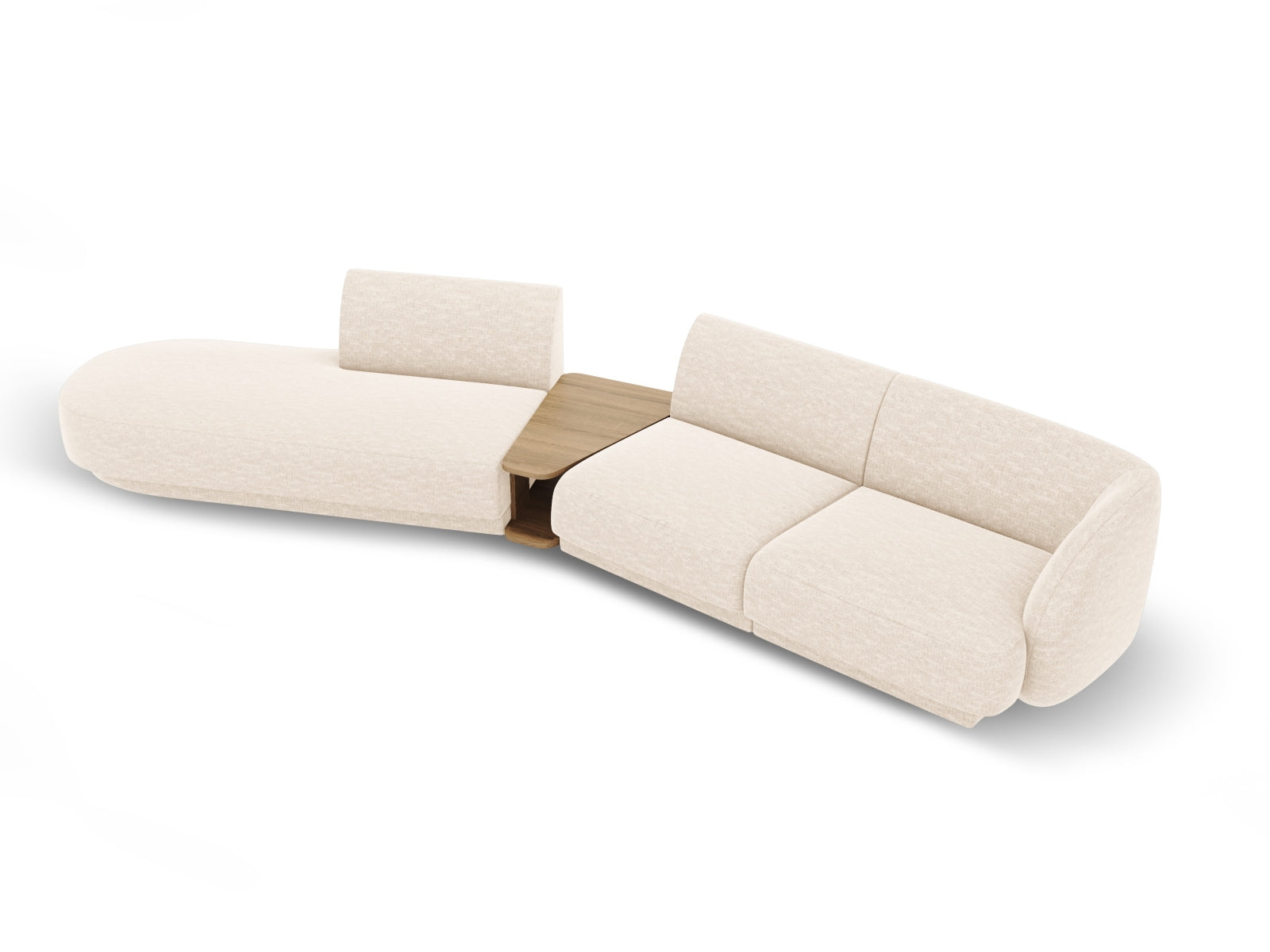 Miley Modulares Sofa links 4 Sitzer in Ivory präsentiert im Onlineshop von KAQTU Design AG. L-Sofa links ist von Micadoni