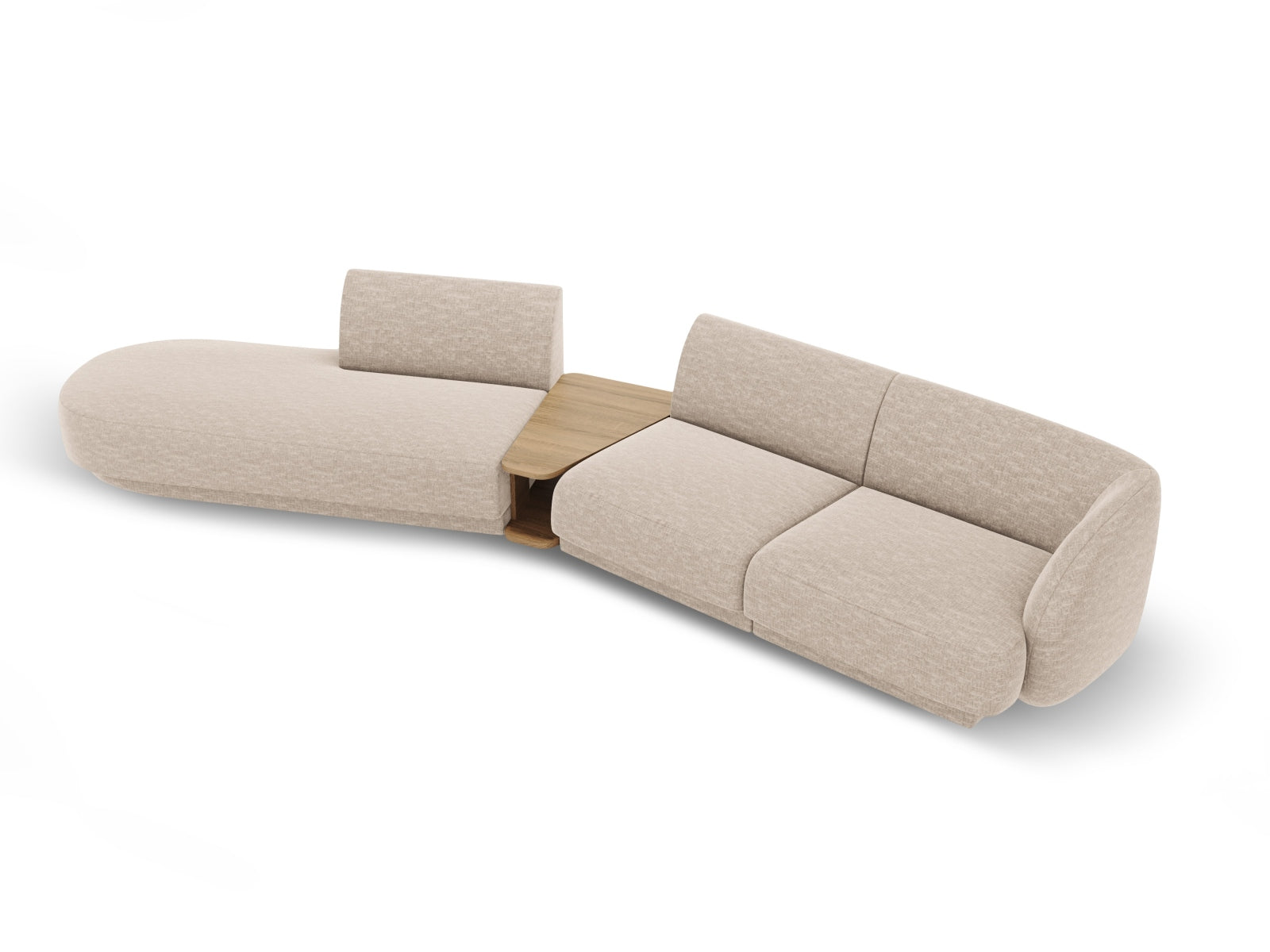 Miley Modulares Sofa links 4 Sitzer in Beige präsentiert im Onlineshop von KAQTU Design AG. L-Sofa links ist von Micadoni