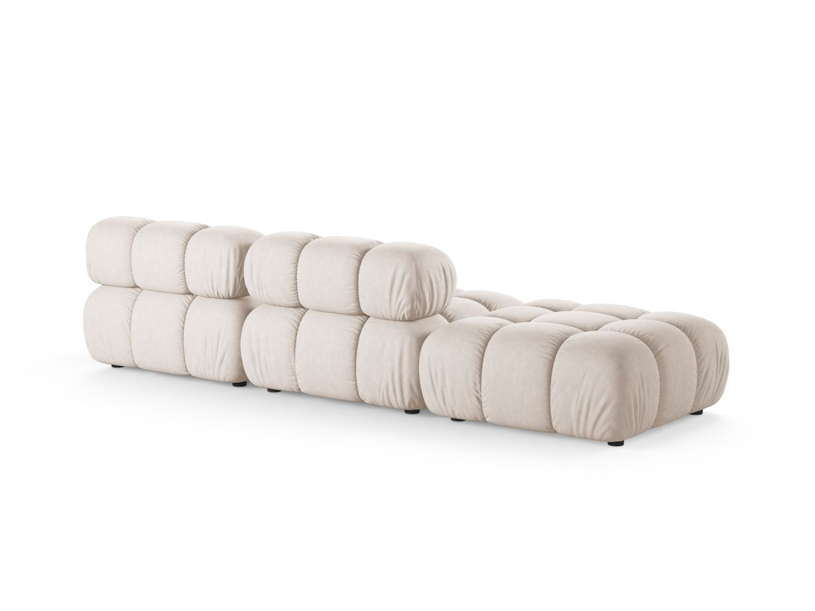Modulares 4-Sitzer Sofa Bellis von Micadoni, linksseitig, in warmen Beigetönen, ideal für gemütliche und moderne Wohnambiente.