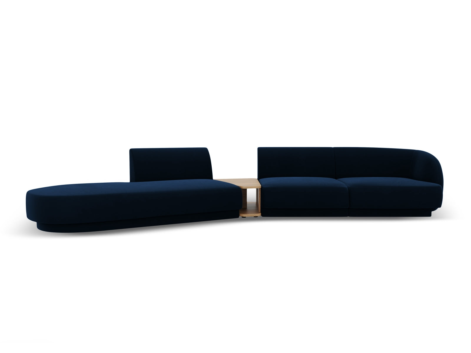 Miley Velour modulares Sofa links 4 Sitzer in Royal Blue präsentiert im Onlineshop von KAQTU Design AG. L-Sofa links ist von Micadoni